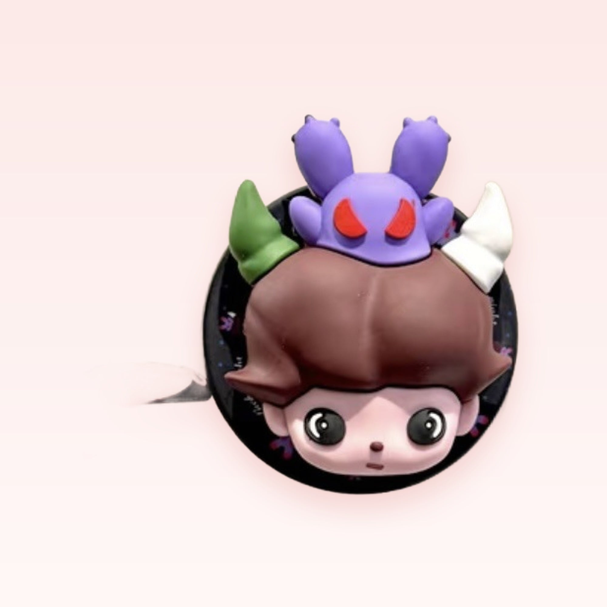 Cute Anime Boy Phone Grip | Purple Bunny Pop Socket Stand