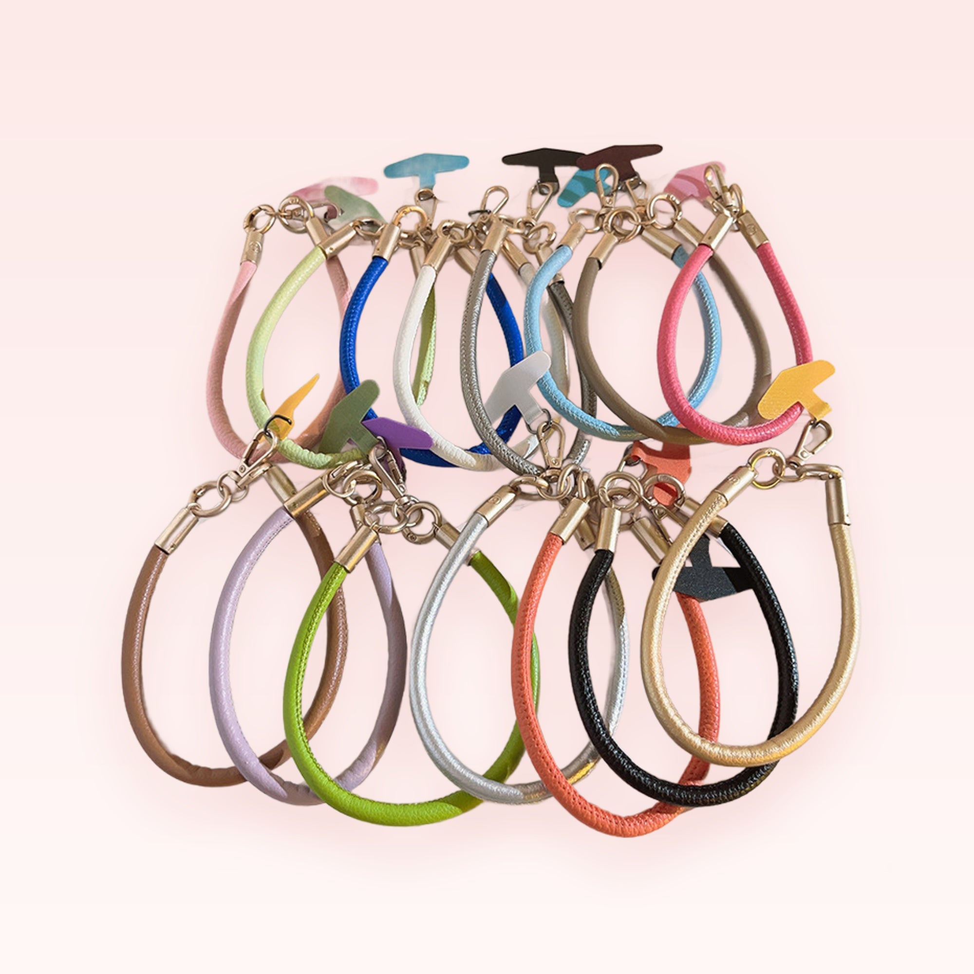 Colorful Braided Leather Phone Charm Wristlet | Aesthetic Hand Strap Lanyard