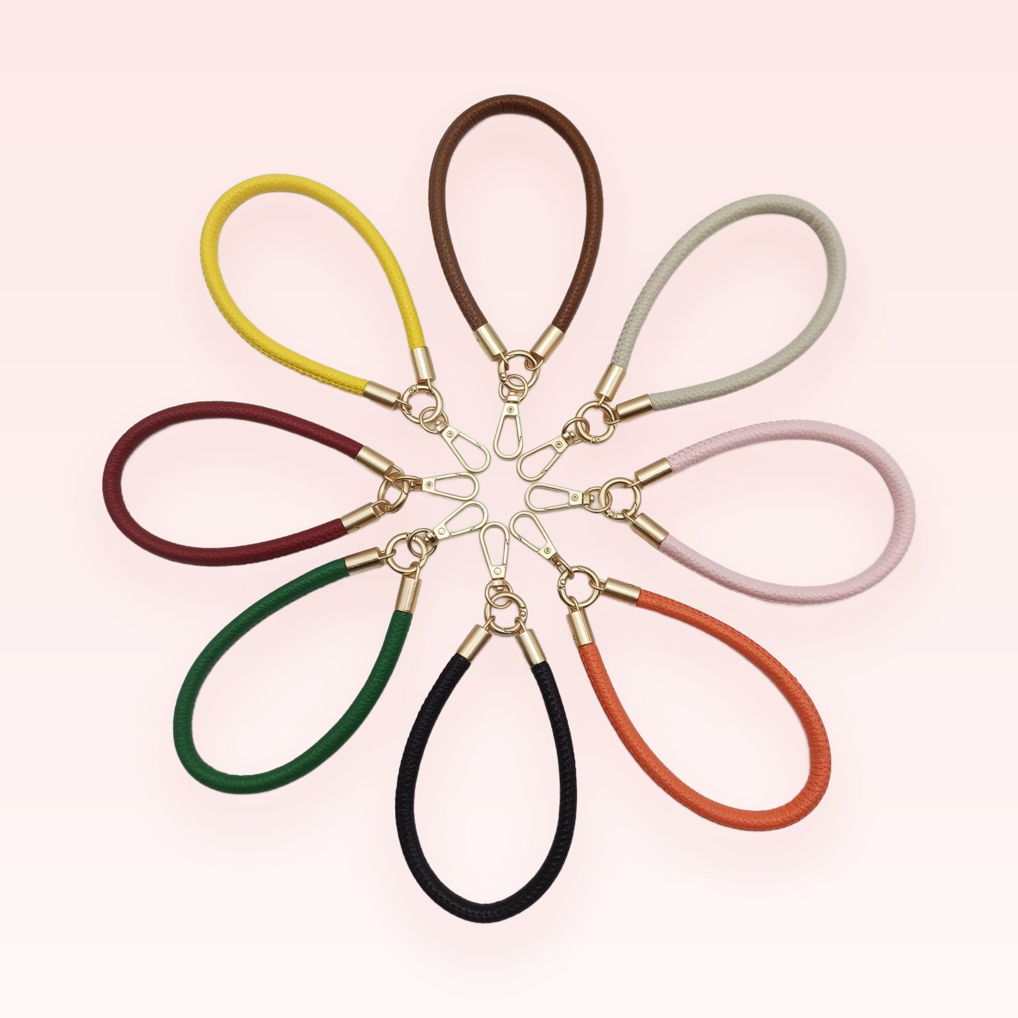 Colorful Leather Wristlet Phone Charm | Aesthetic Keychain Lanyard Strap