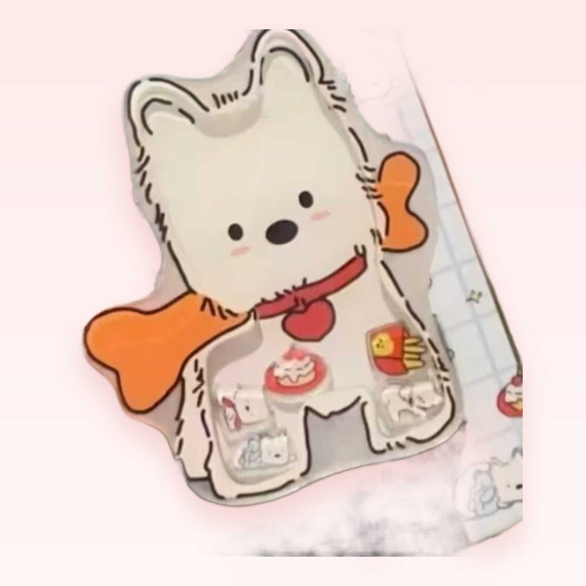 Kawaii White Puppy Dog Phone Grip | Cute Cartoon Animal Pop Socket Stand