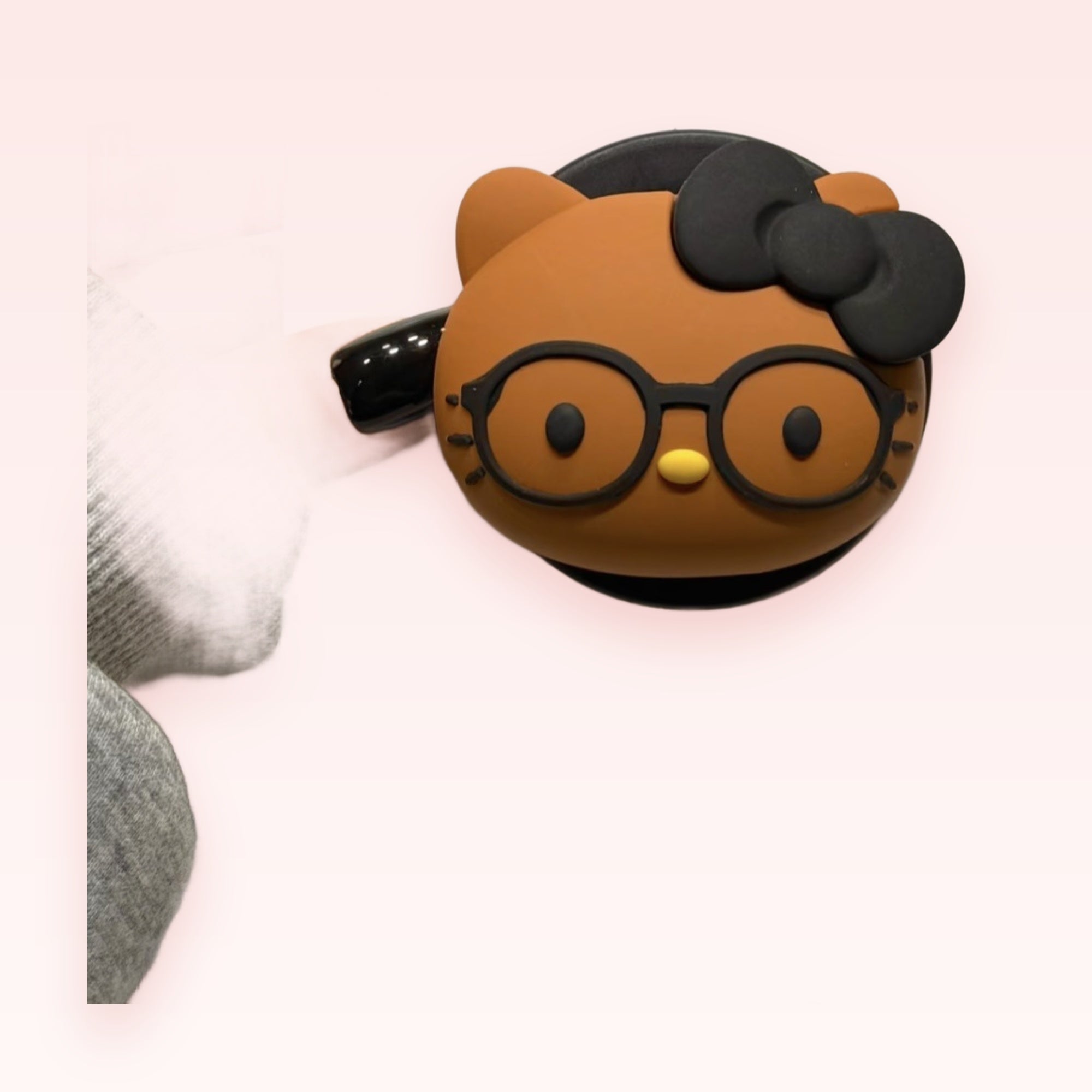 Cute Hello Kitty Glasses Phone Grip | Kawaii Brown Pop Socket Stand