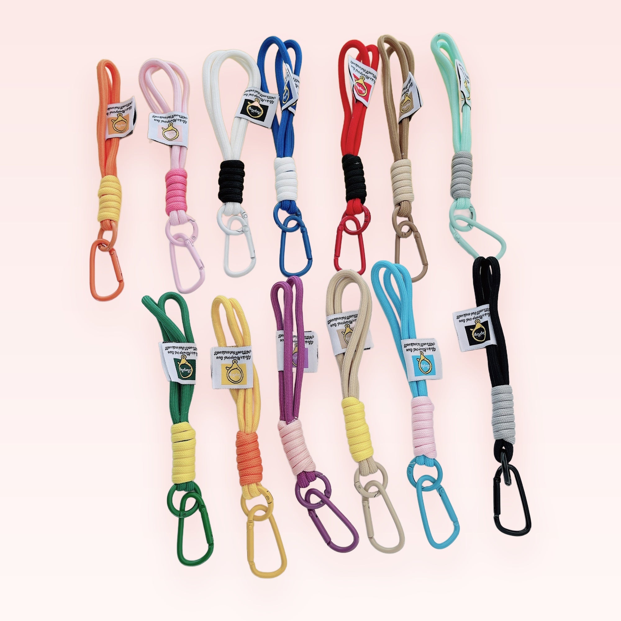 Colorful Braided Rope Phone Wrist Strap | Aesthetic Keychain Lanyard with Carabiner