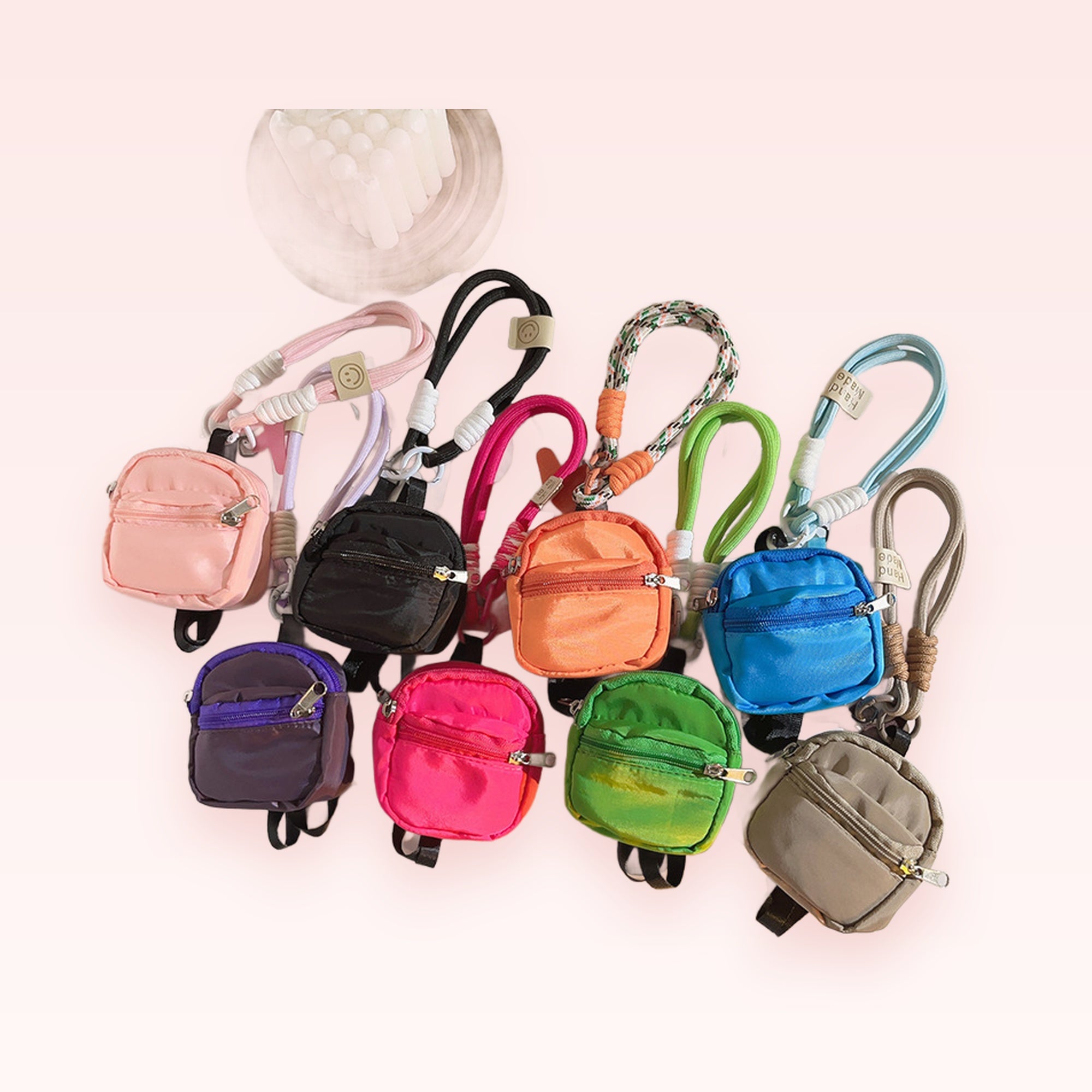 Mini Backpack Phone Charm Wristlet | Cute Colorful Keychain Lanyard
