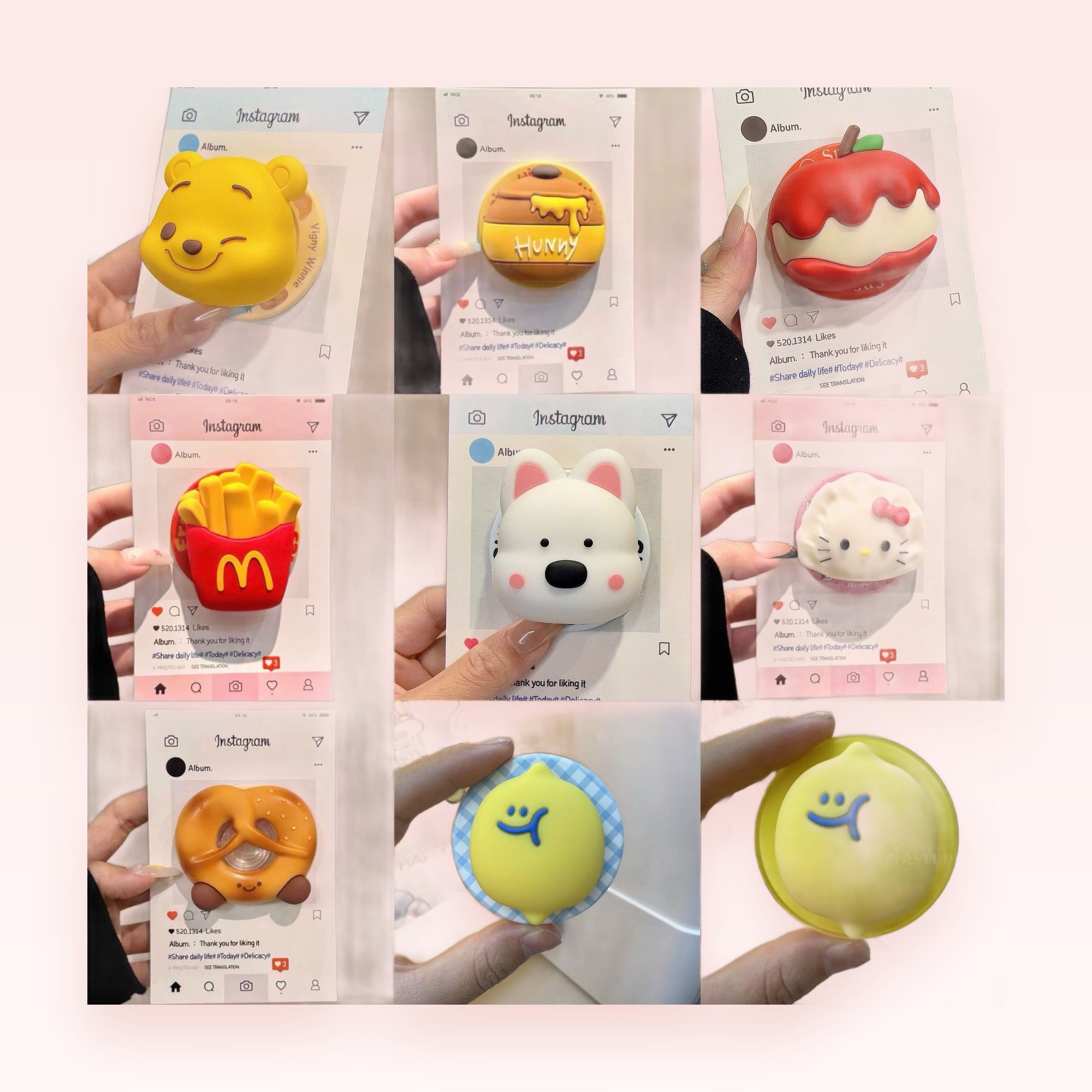 Cute Cartoon Character Phone Grip | Kawaii Pop Socket Stand for Phones