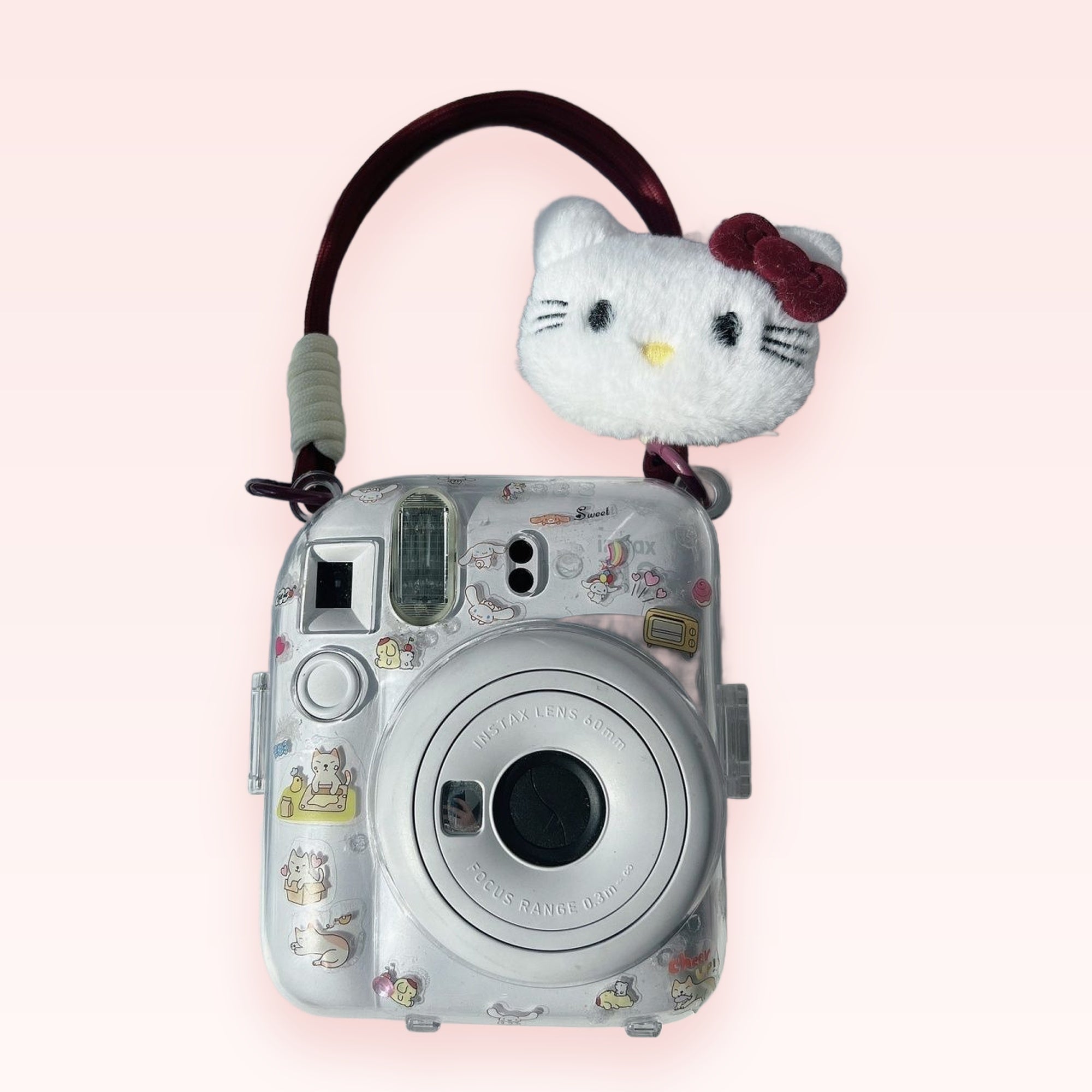 Kawaii Hello Kitty Plush Phone Charm | Red Wrist Strap Lanyard