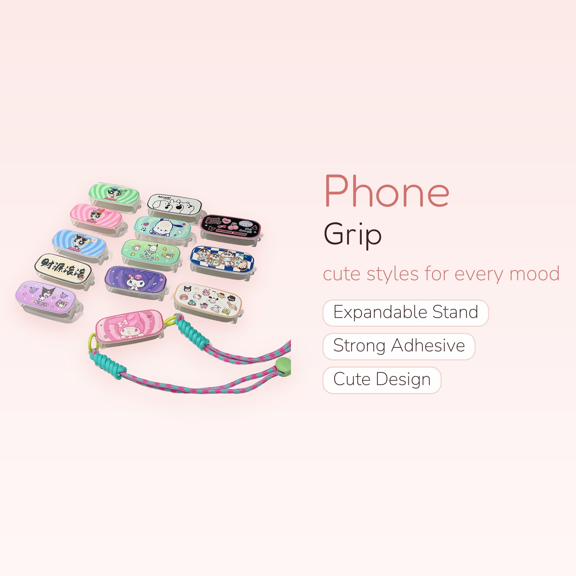 Kawaii Cartoon Character Phone Grip | Cute Pop Socket Stand for Girls