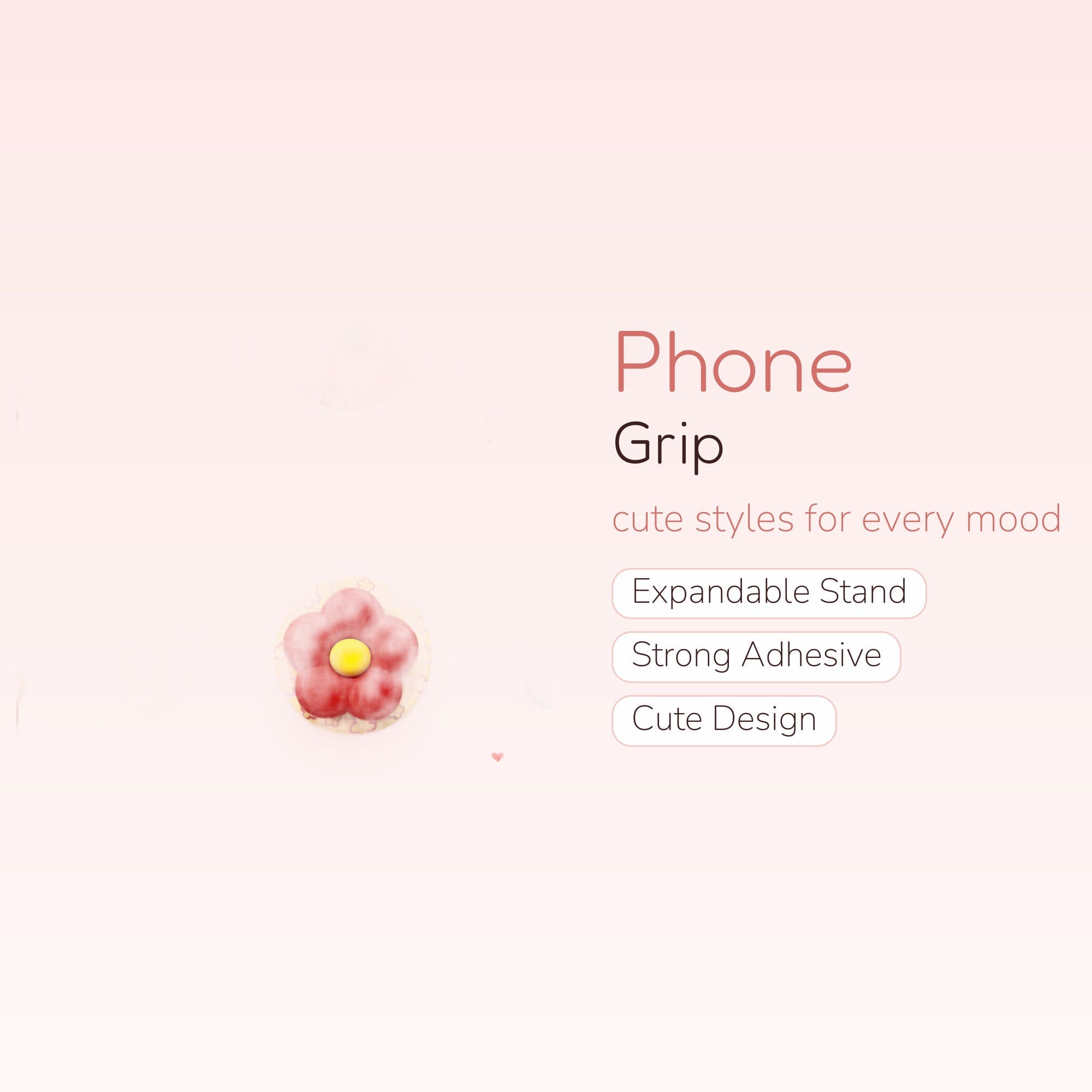 Cute Flower Phone Grip | Kawaii Pastel Silicone Pop Socket Stand