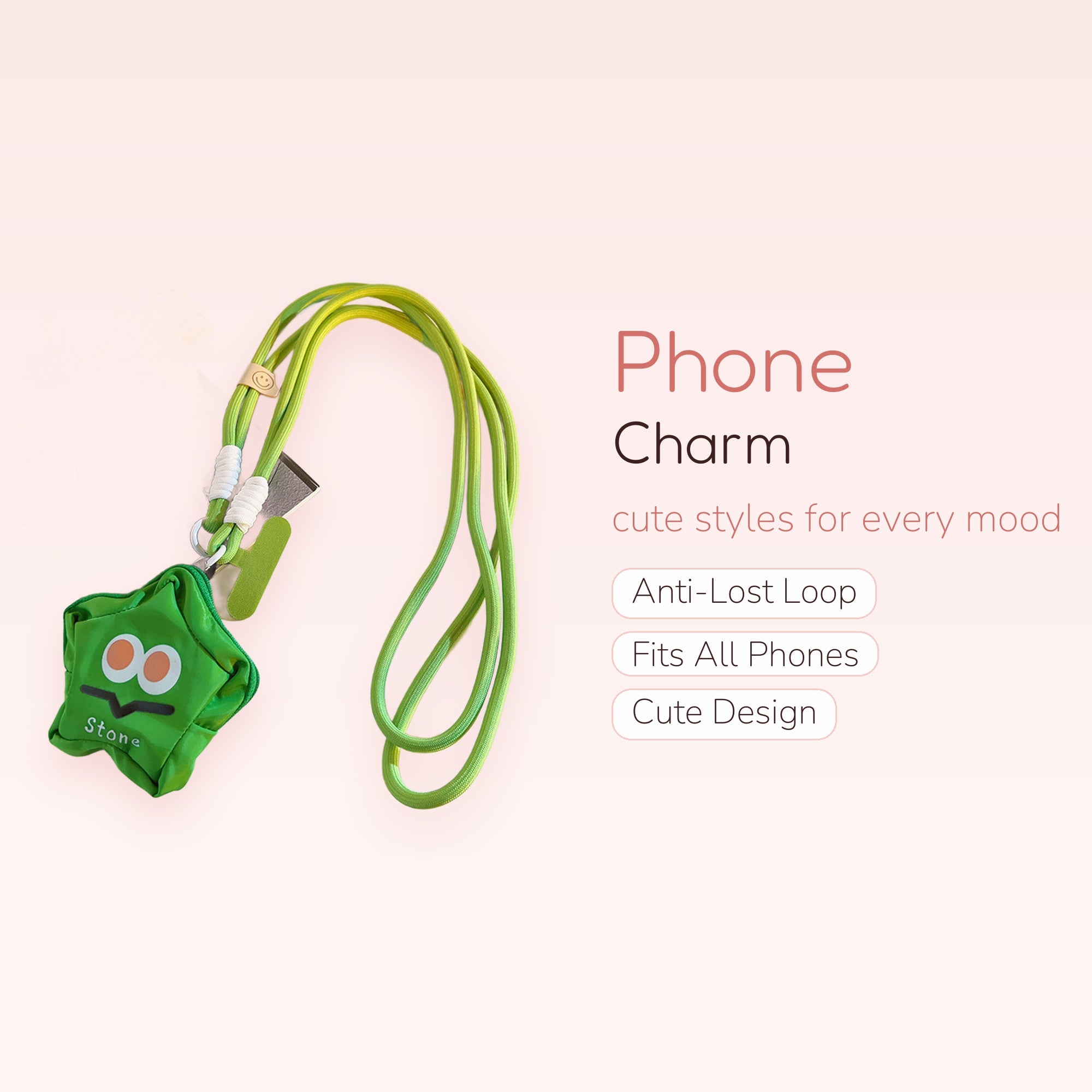 Cute Green Monster Phone Lanyard | Kawaii Adjustable Neck Strap