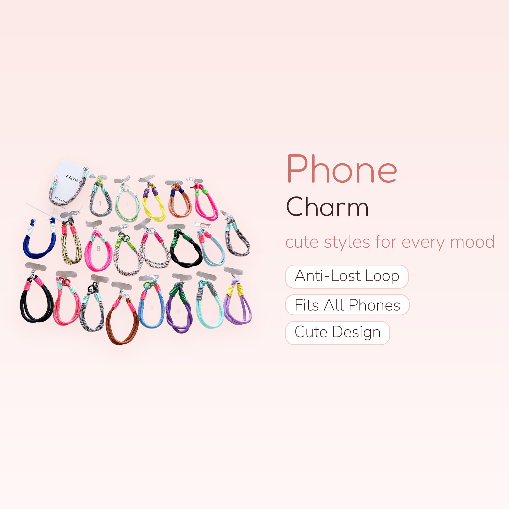 Colorful Braided Rope Phone Charm Wrist Strap | Aesthetic Hand Lanyard Keychain