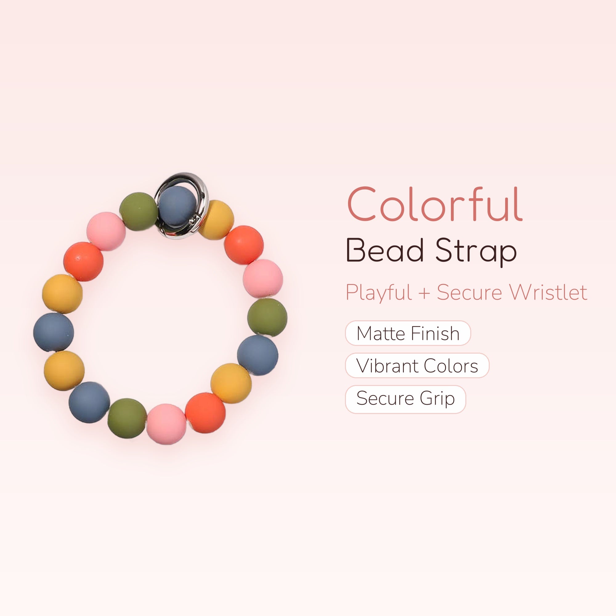 Colorful Matte Bead Phone Wristlet | Cute Keychain Lanyard Strap
