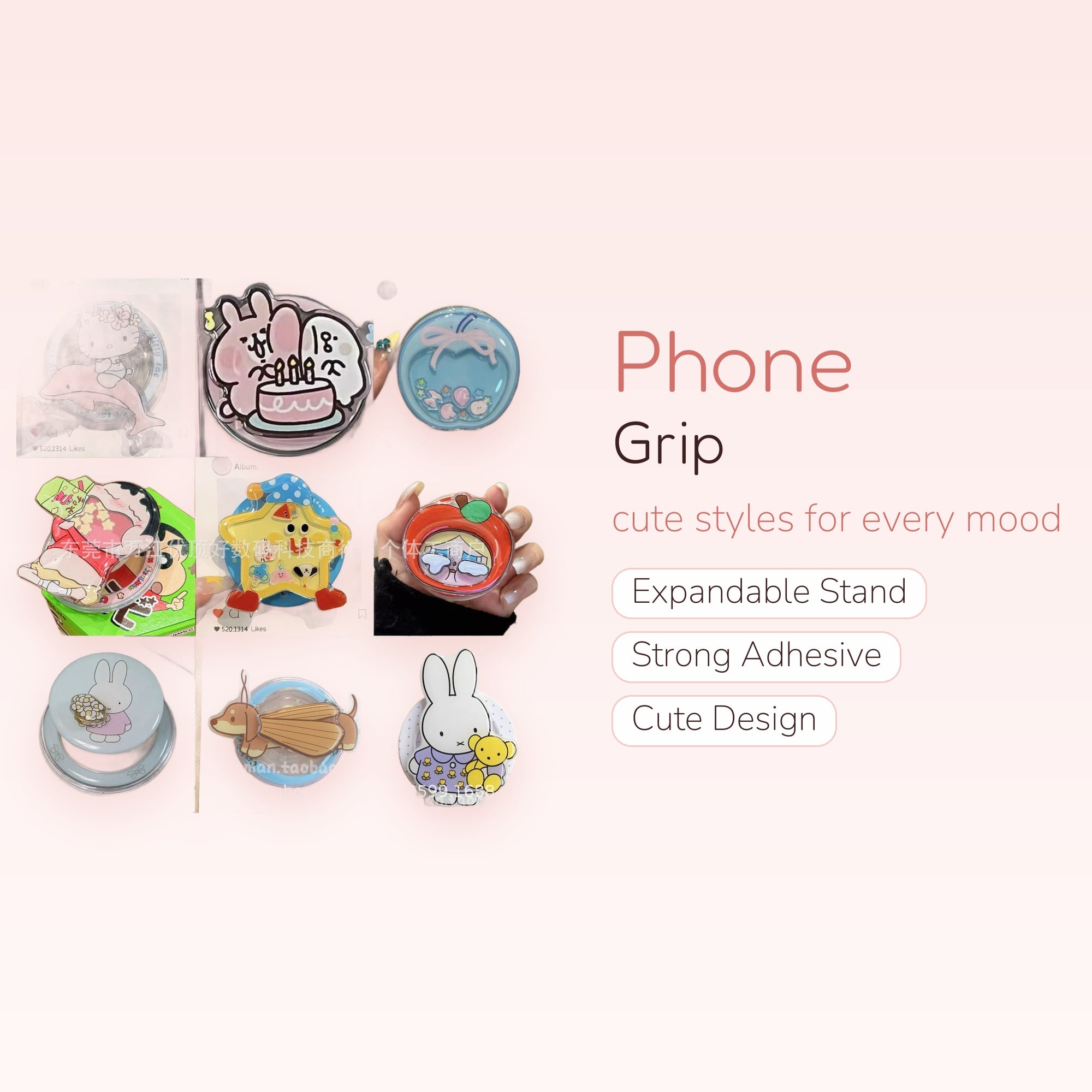 Cute Cartoon Character Phone Grip Collection | Kawaii Pop Socket Stand for Phones