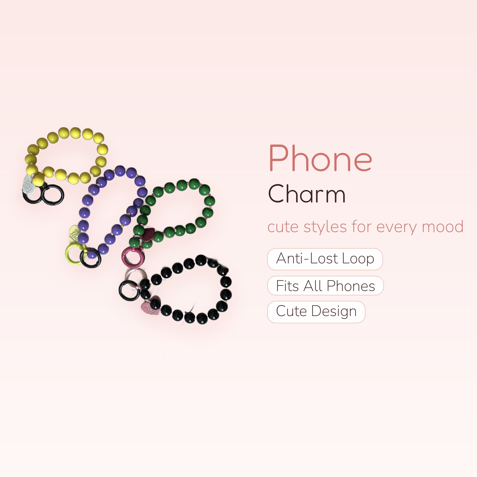 Colorful Beaded Phone Charm Wristlet | Y2K Aesthetic Phone Strap