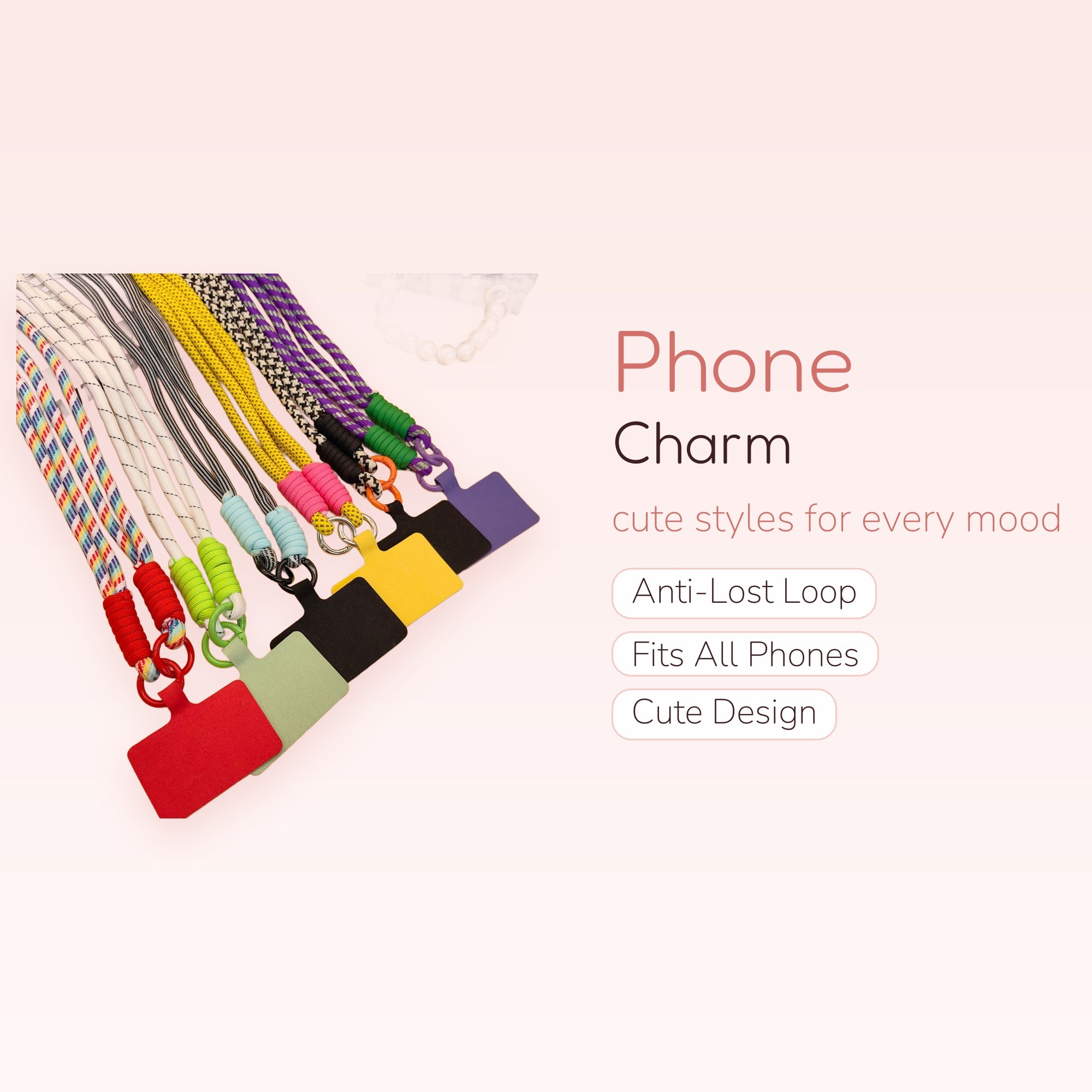 Colorful Braided Rope Phone Charm Lanyard | Aesthetic Universal Phone Strap