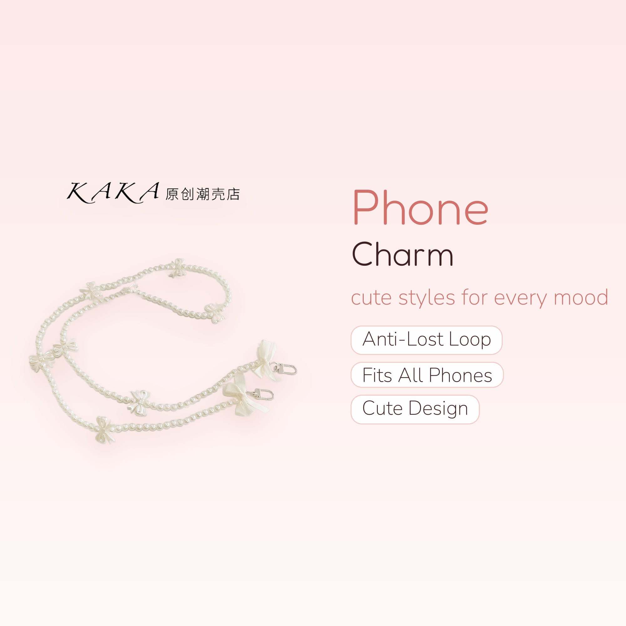 Elegant Pearl Bow Phone Charm Strap | Aesthetic Beaded Wrist Lanyard