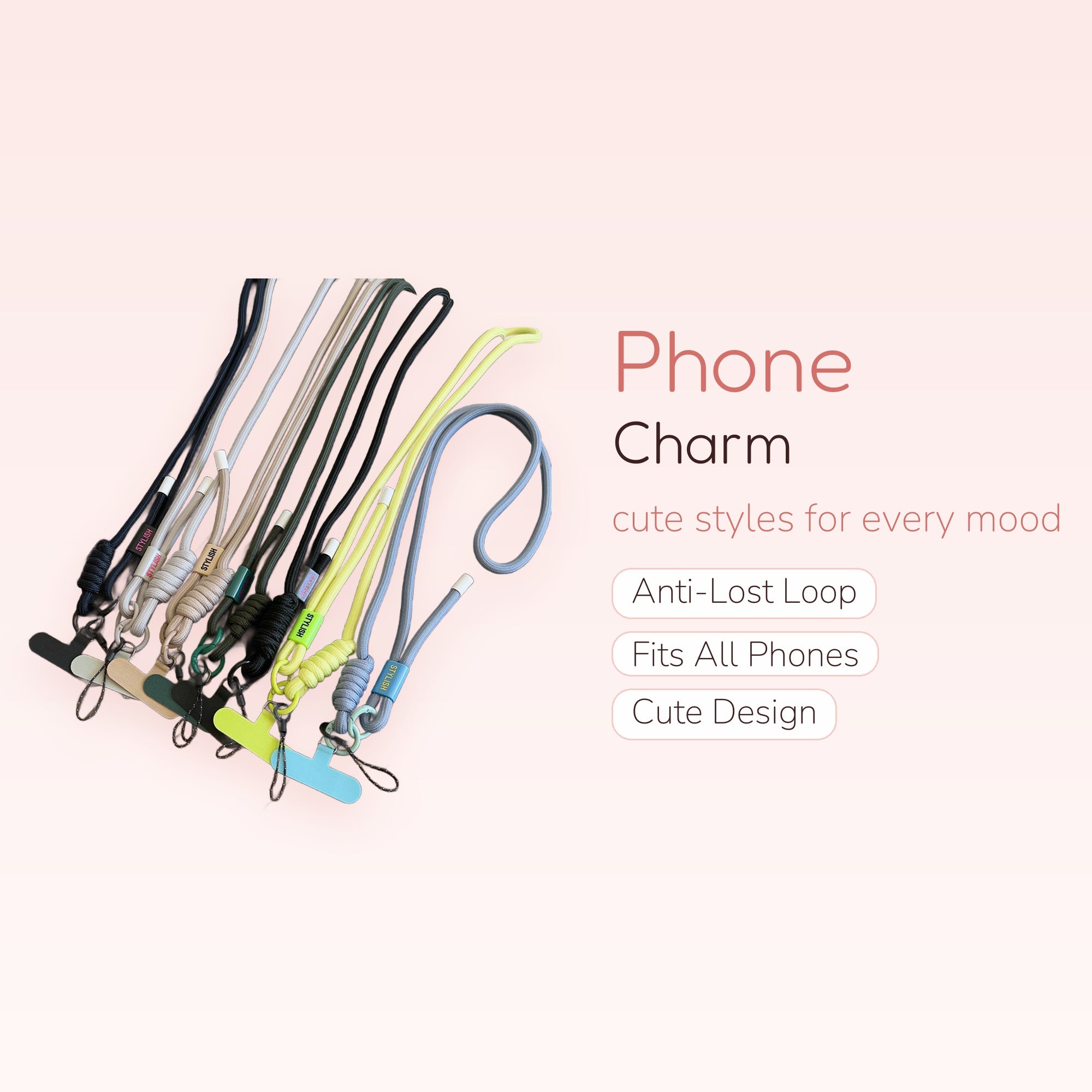 Adjustable Nylon Rope Phone Lanyard | Stylish Crossbody Neck Strap with Patch