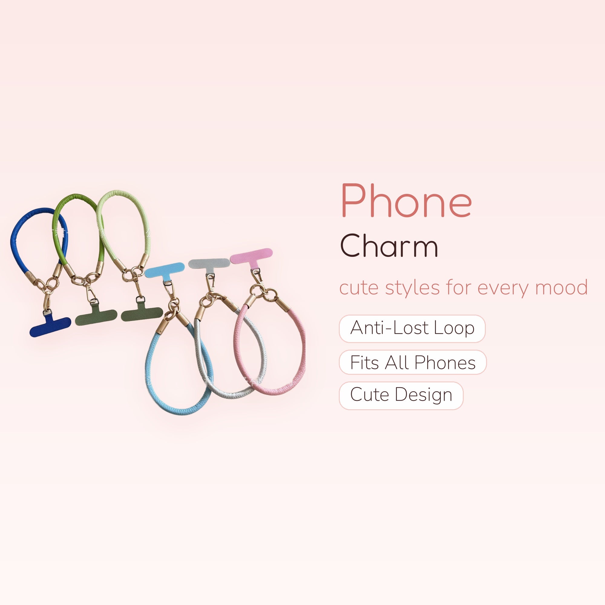 Colorful Braided Wrist Phone Charm | Aesthetic Silicone Strap Lanyard