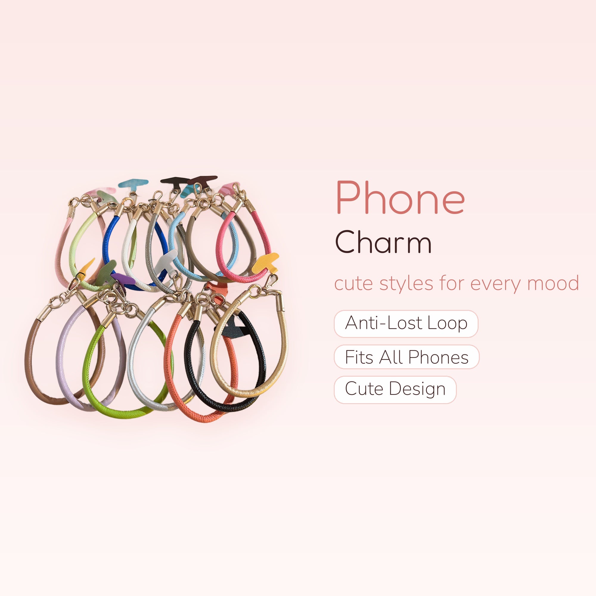 Colorful Braided Leather Phone Charm Wristlet | Aesthetic Hand Strap Lanyard