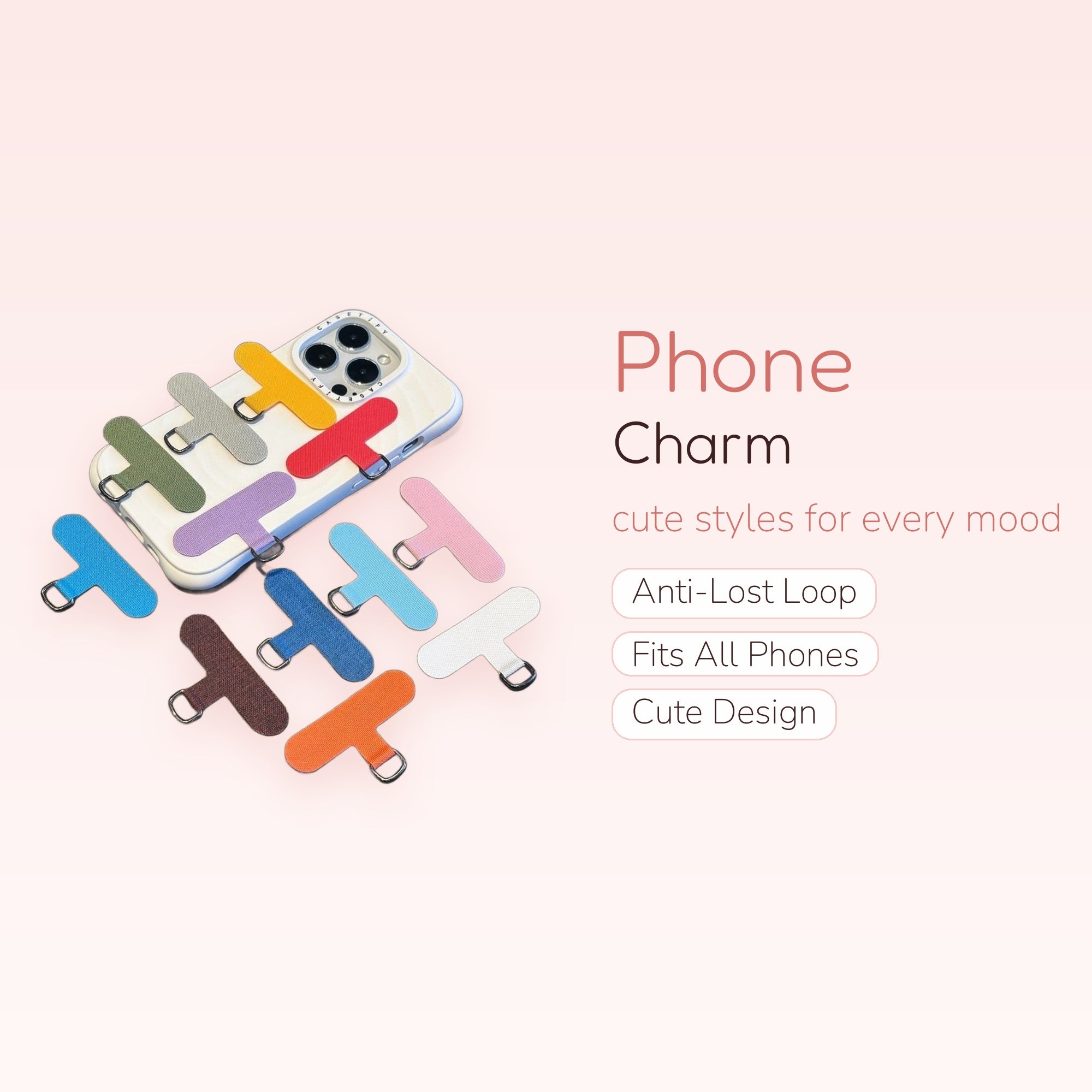 Colorful Fabric Phone Charm Lanyard Patches | Cute Universal Phone Strap Holder
