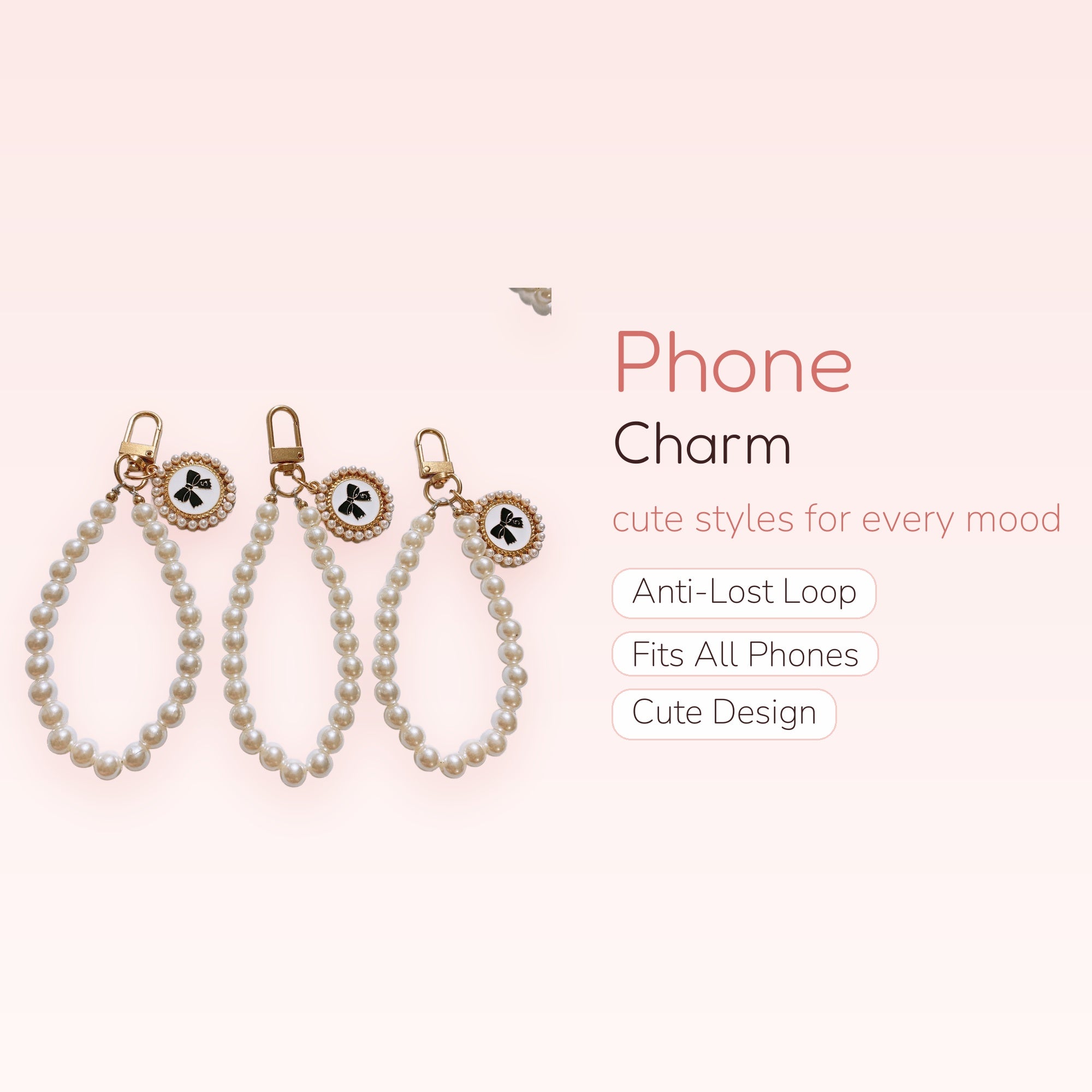 Amazon.com: Imination Pearl Beads Keychain Elegant | SIMPLYBUBBI Phone Charm