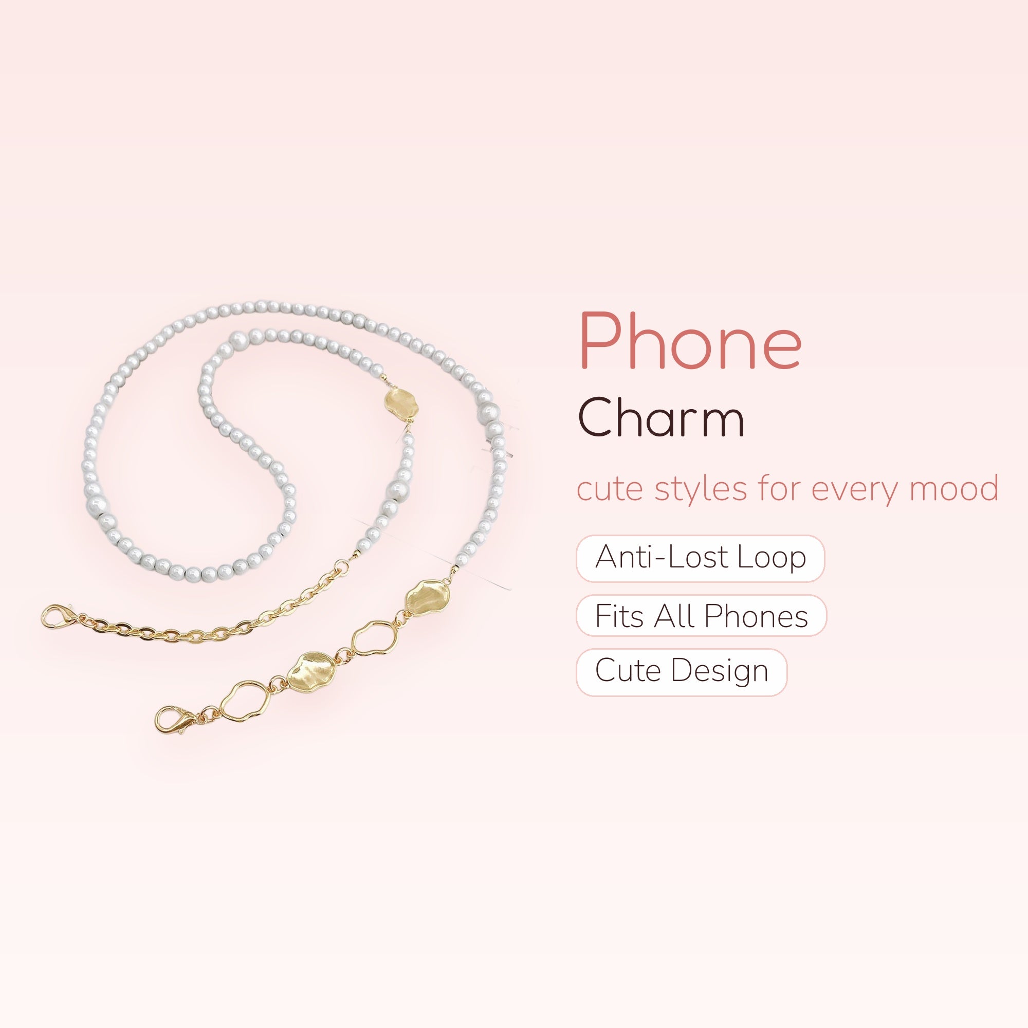 Cherry Pop — Rainbow Bead & Cherry Phone Charm Wrist Strap