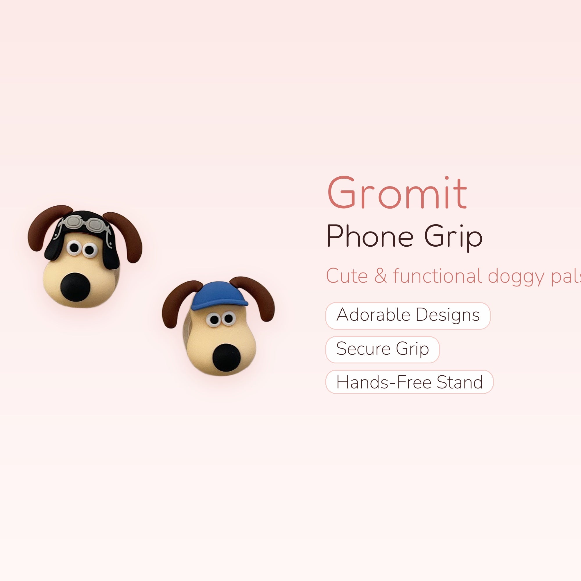 Cute Dog Character Phone Grip | Cartoon Pop Socket Stand