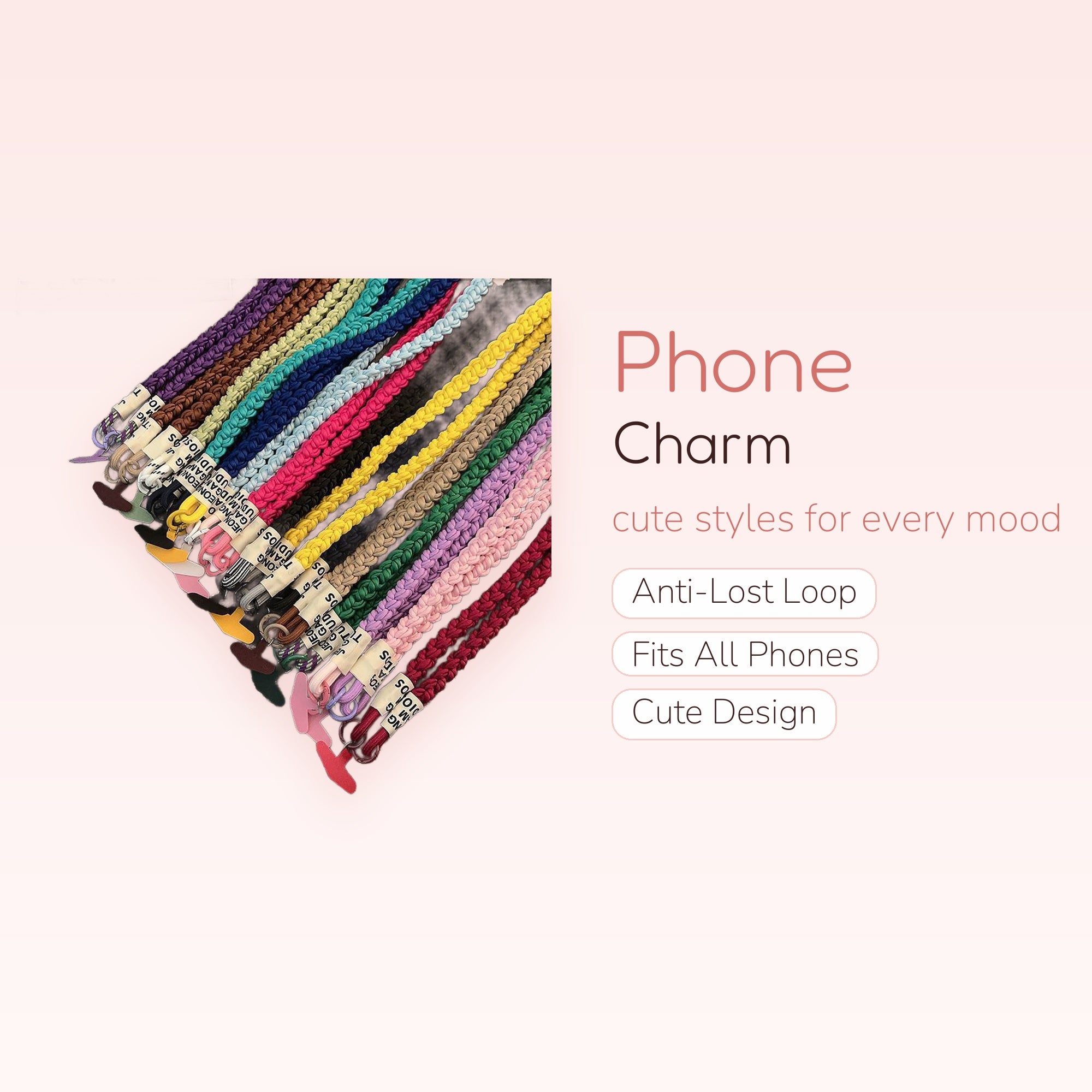 Colorful Braided Phone Lanyard | Aesthetic Woven Wrist Strap for Phone