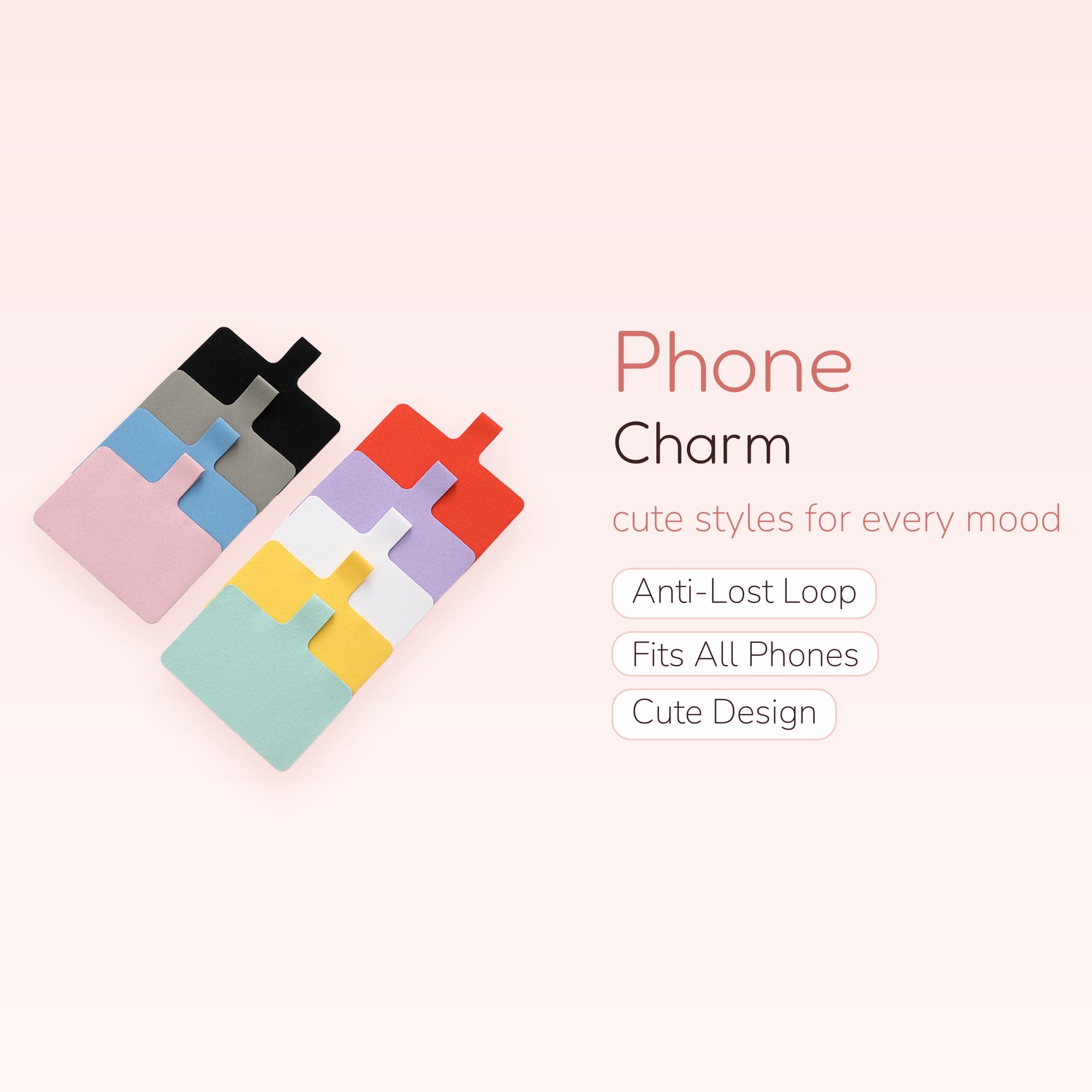 Colorful Phone Lanyard Patches | Aesthetic Universal Phone Tether Tabs