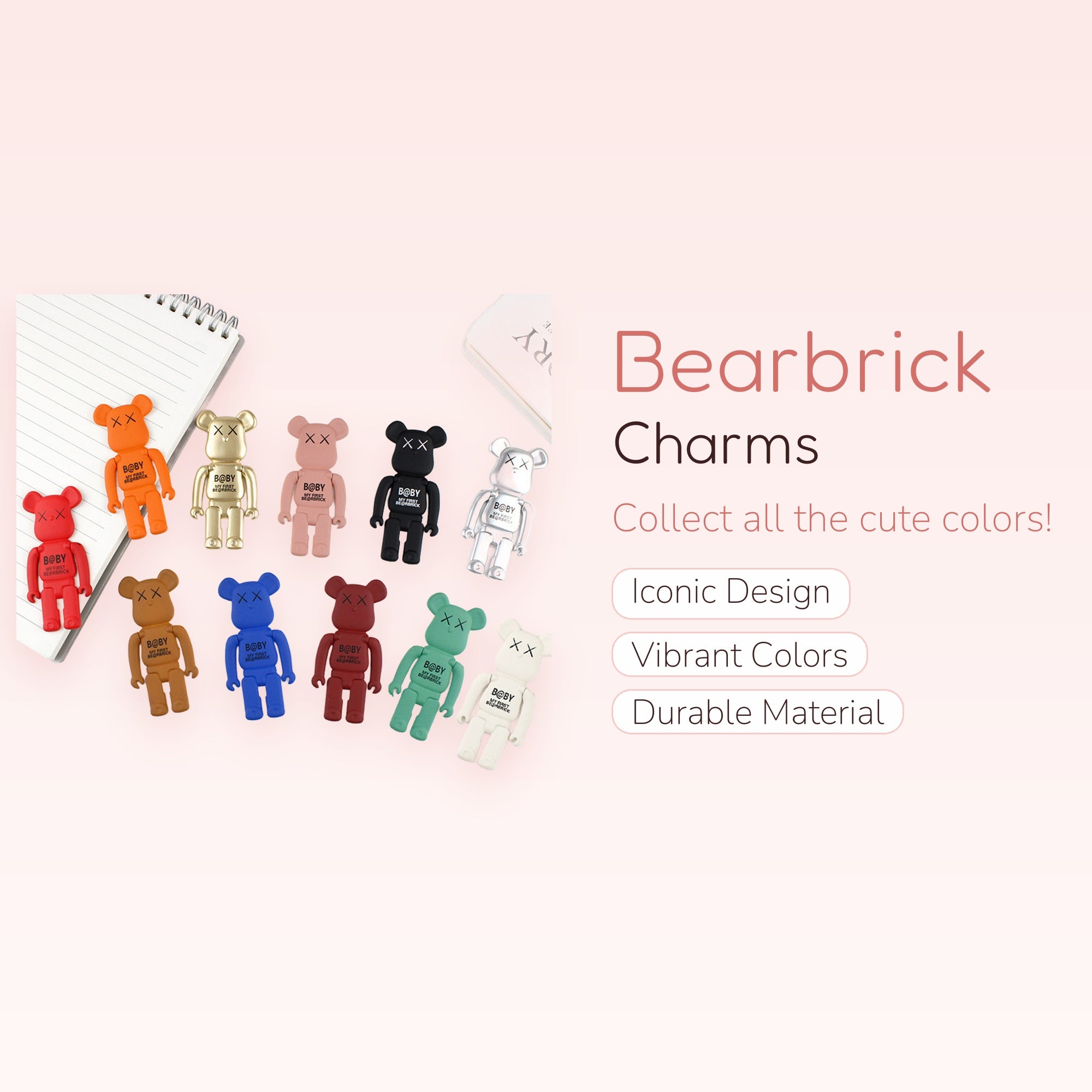 Cute Bearbrick Phone Charm | Kawaii Bear Keychain Accessory