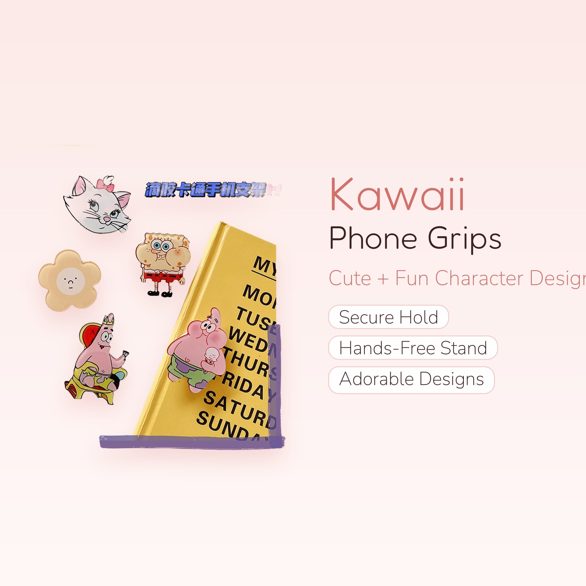 Cute Cartoon Phone Grips | Kawaii Pop Socket Stand for Phones