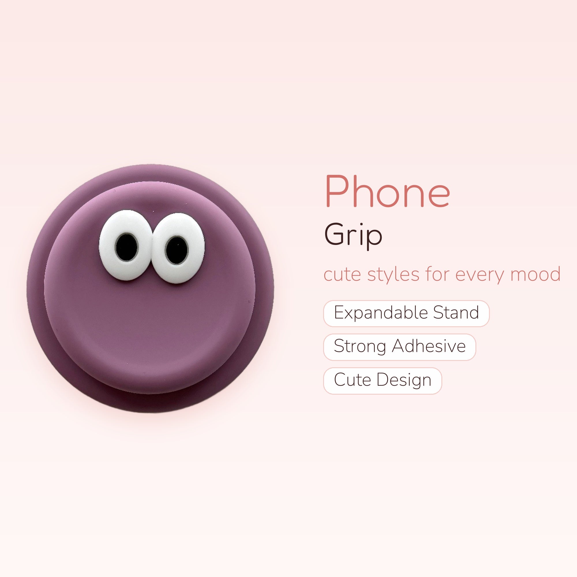 Purple Instagram Monster Phone Grip | Cute Googly Eye Pop Socket Stand