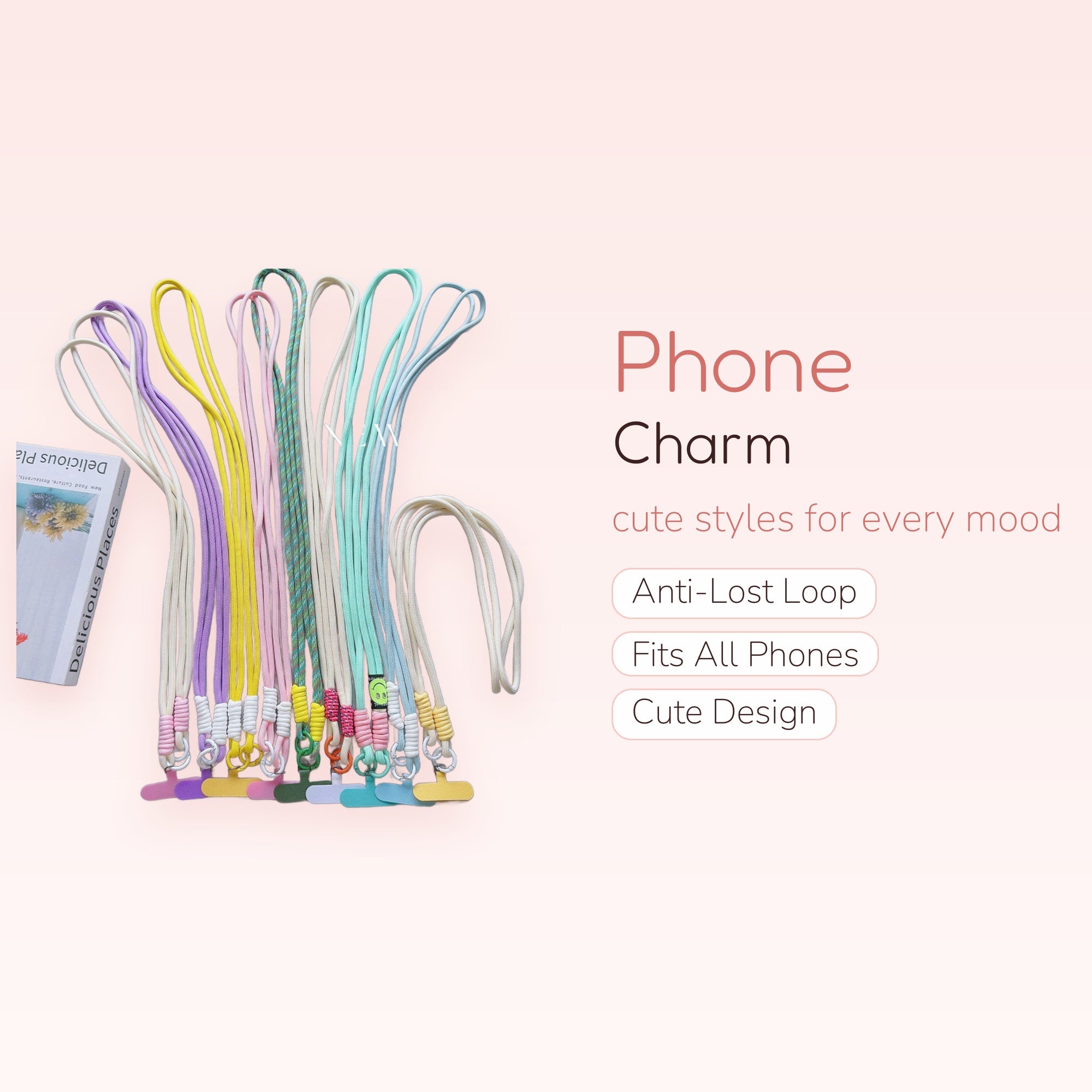 Pastel Braided Phone Lanyard Strap | Cute Adjustable Crossbody Phone Charm