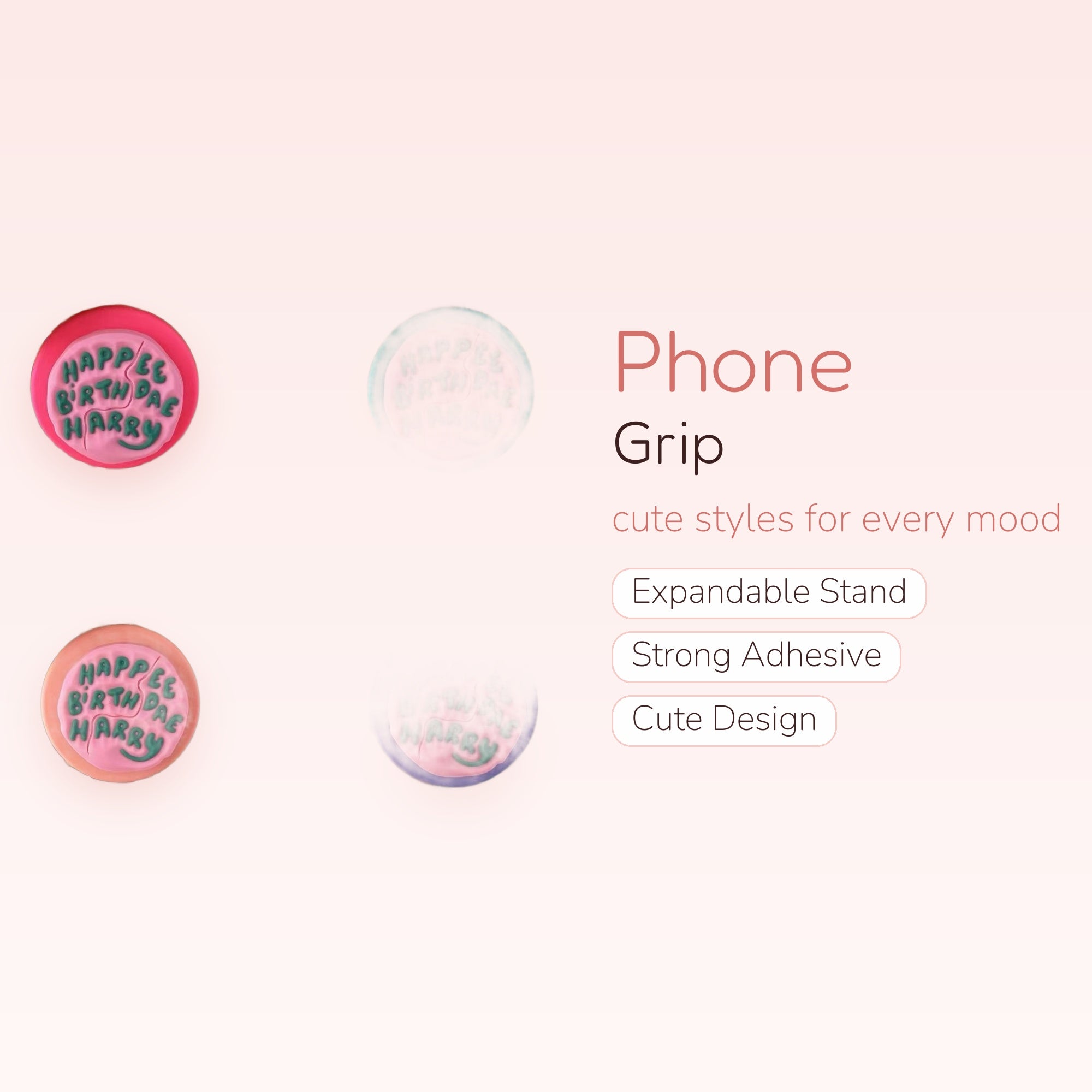 HAPPEE BIRTHDAE HARRY Cake Phone Grip | Kawaii Harry Potter Pop Socket