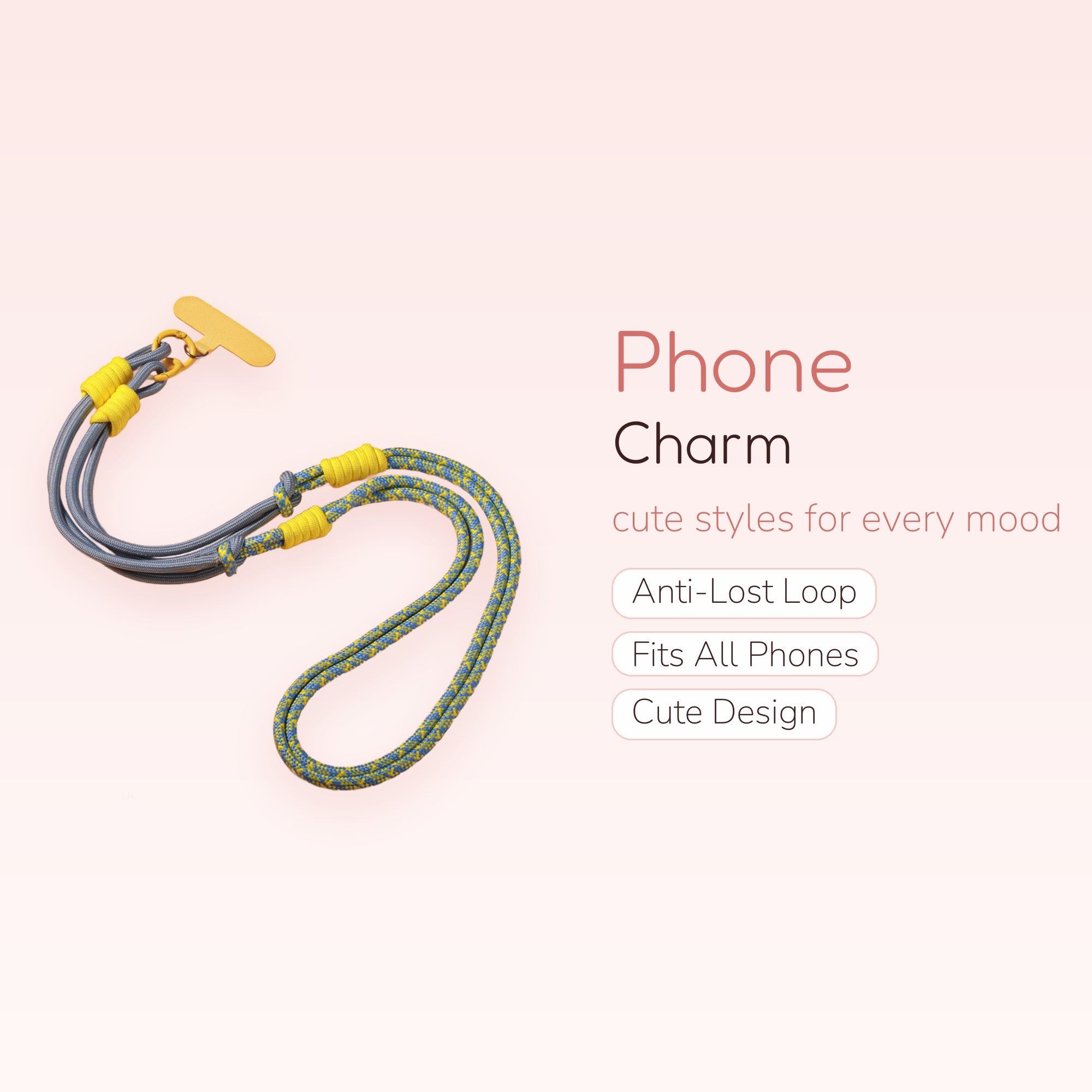 Braided Rope Phone Lanyard | Adjustable Crossbody Wrist Neck Strap