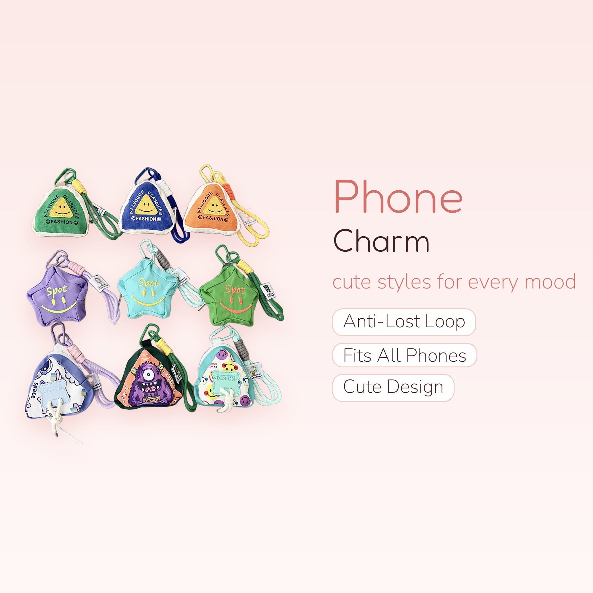 Kawaii Cartoon Character Phone Charm Pouches | Cute Mini Bag Keychains