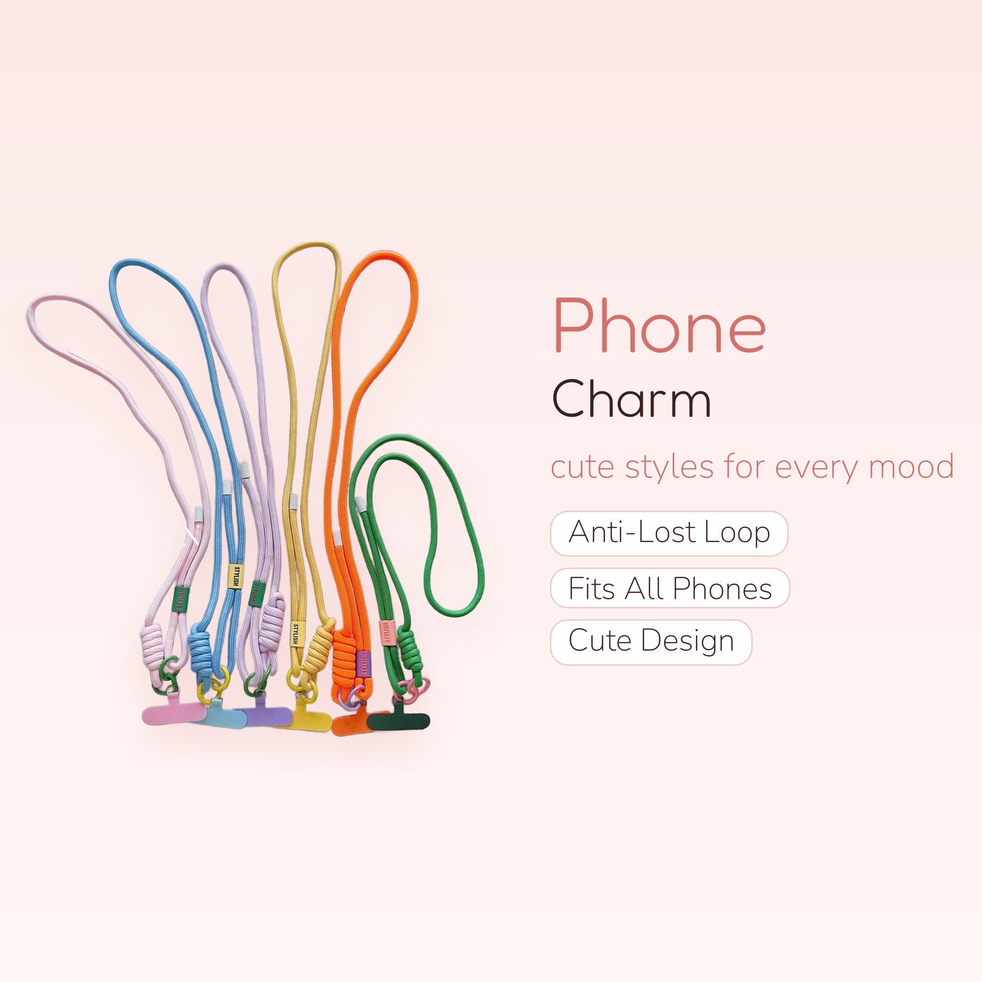 Pastel Braided Rope Phone Lanyard | Stylish Crossbody Phone Strap