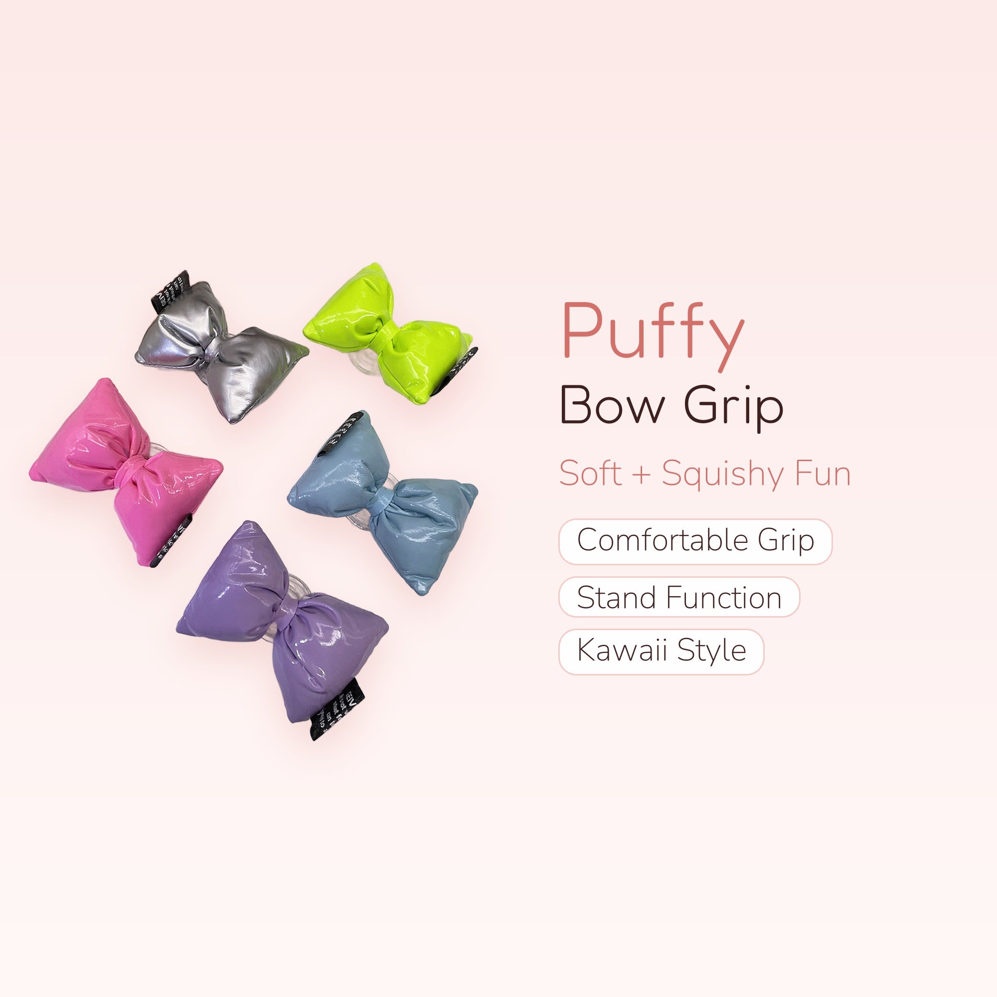 Puffy Bow Phone Grip Stand | Cute Kawaii Phone Holder