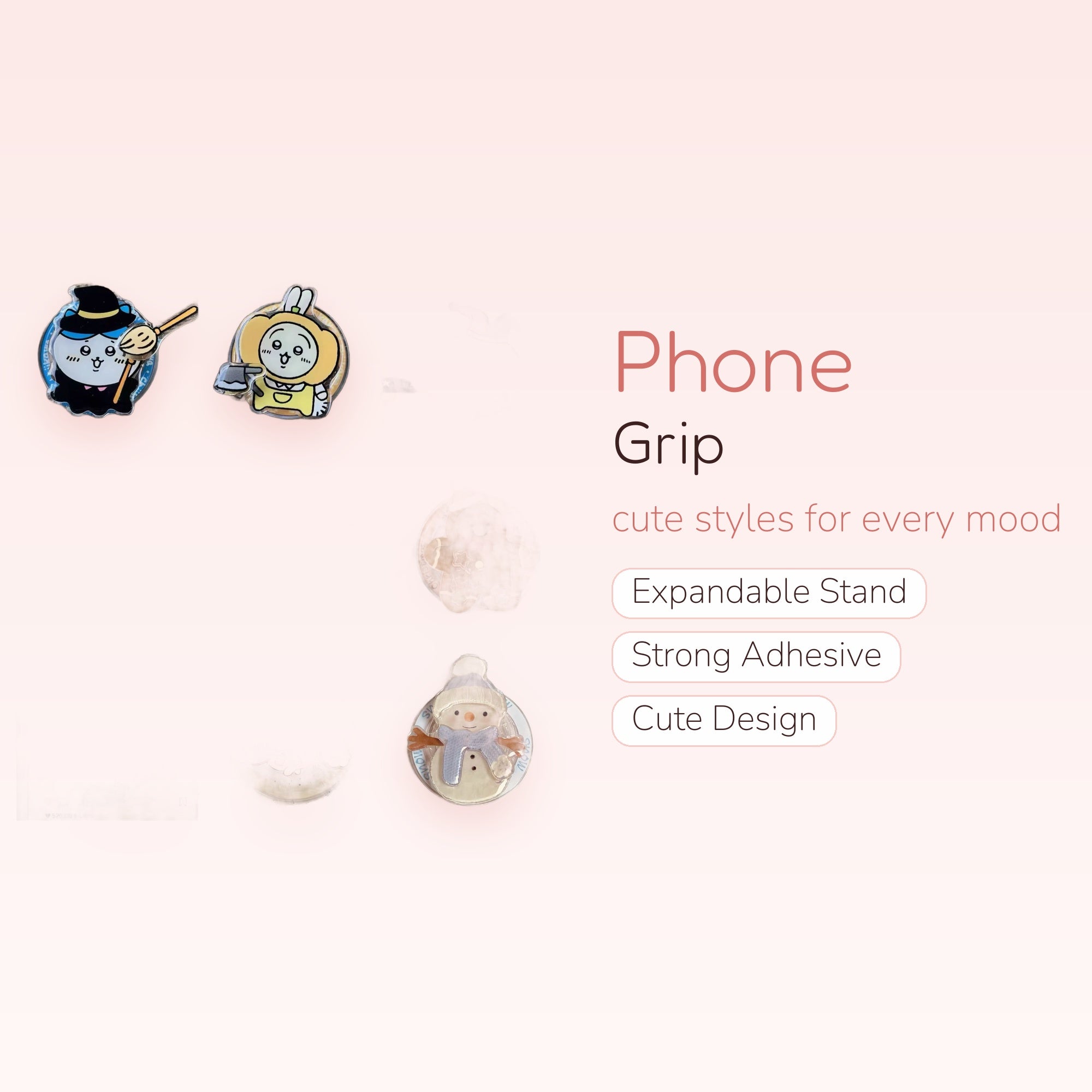 Kawaii Chikawa Character Phone Grip | Cute Cartoon Pop Socket Stand