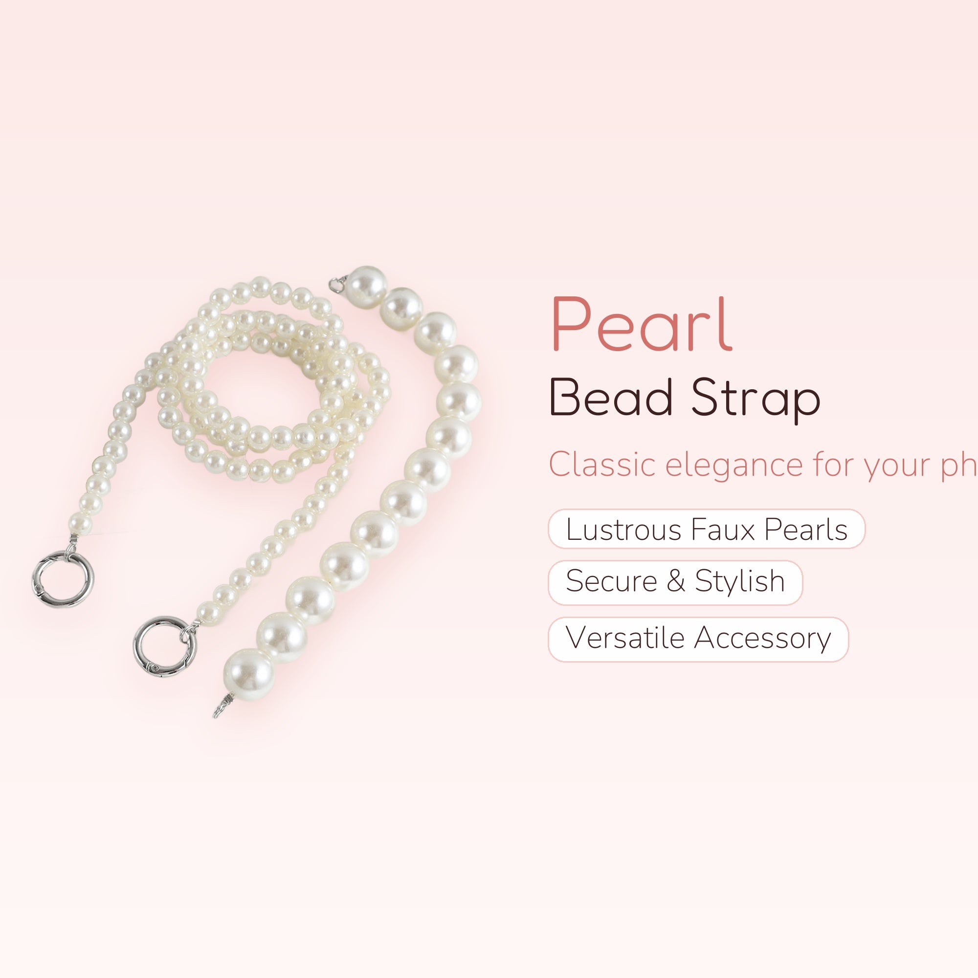 Elegant Pearl Phone Charm Strap | Chic Beaded Wrist Lanyard