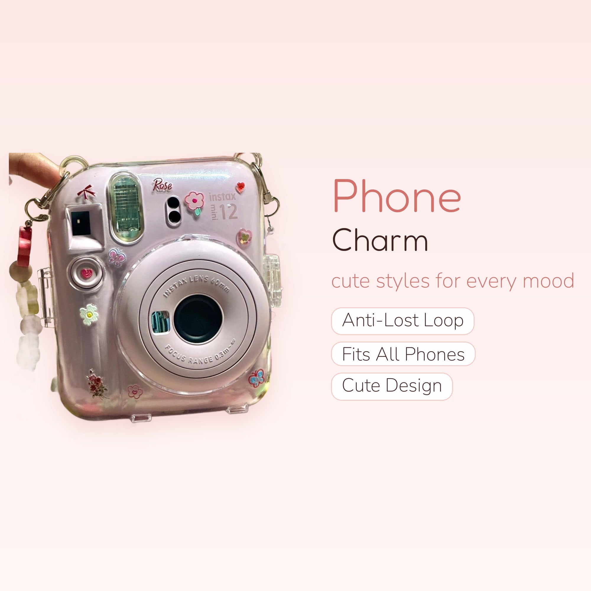 Pastel Flower & Bead Phone Charm Strap | Kawaii Beaded Wrist Lanyard