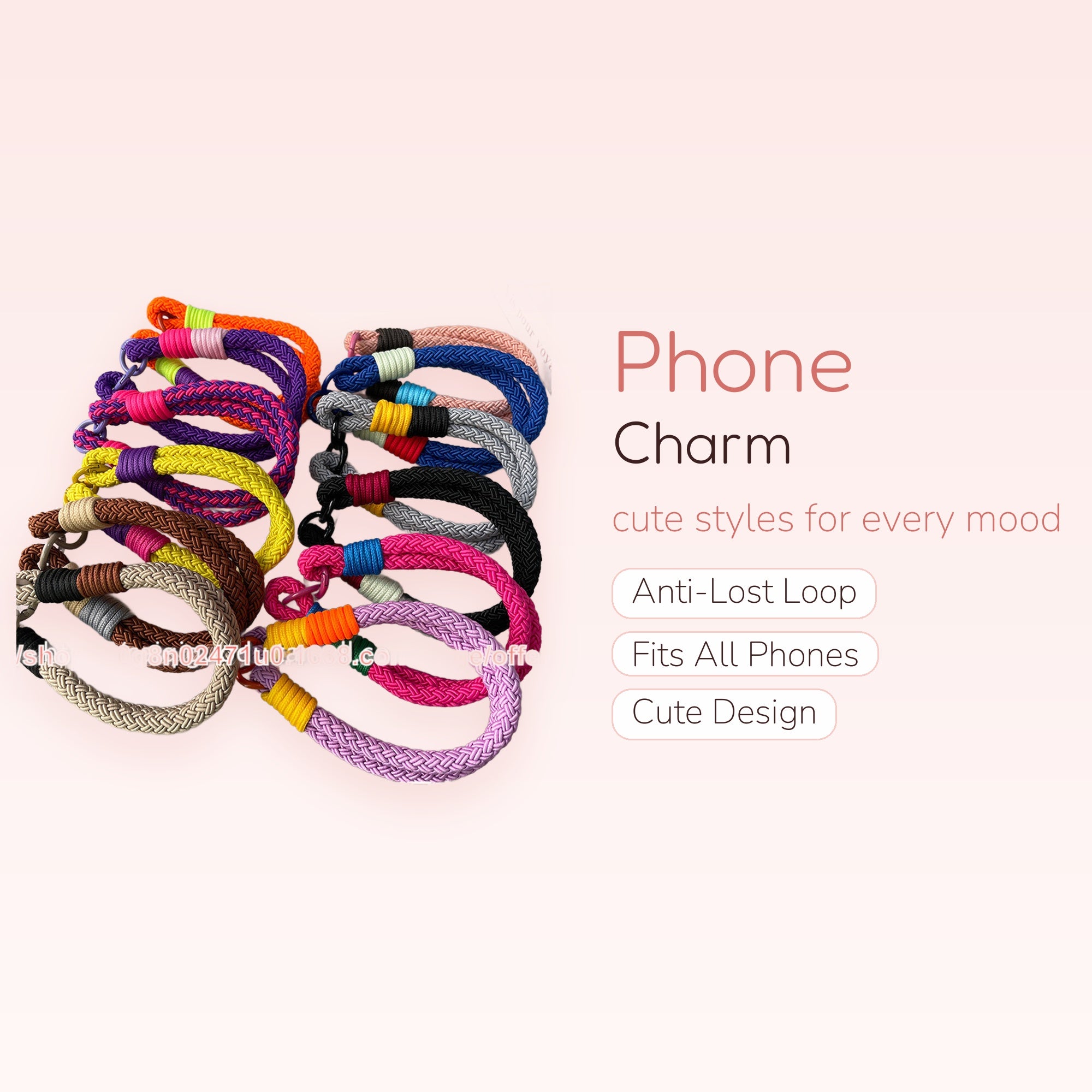 Vibrant Braided Wrist Phone Charm | Y2K Aesthetic Colorful Rope Lanyard