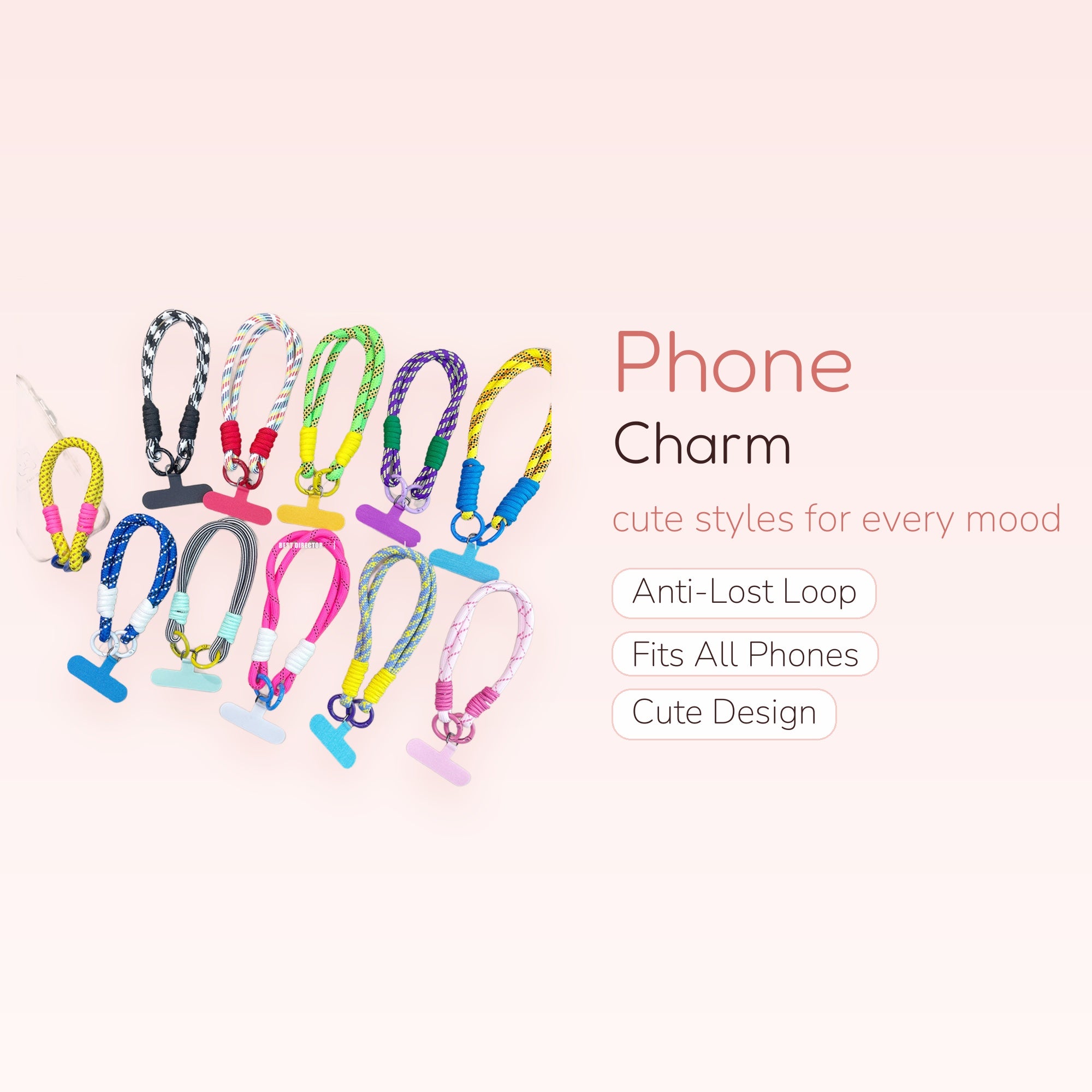 Colorful Braided Rope Phone Charm Lanyard | Aesthetic Wrist Strap for Phone
