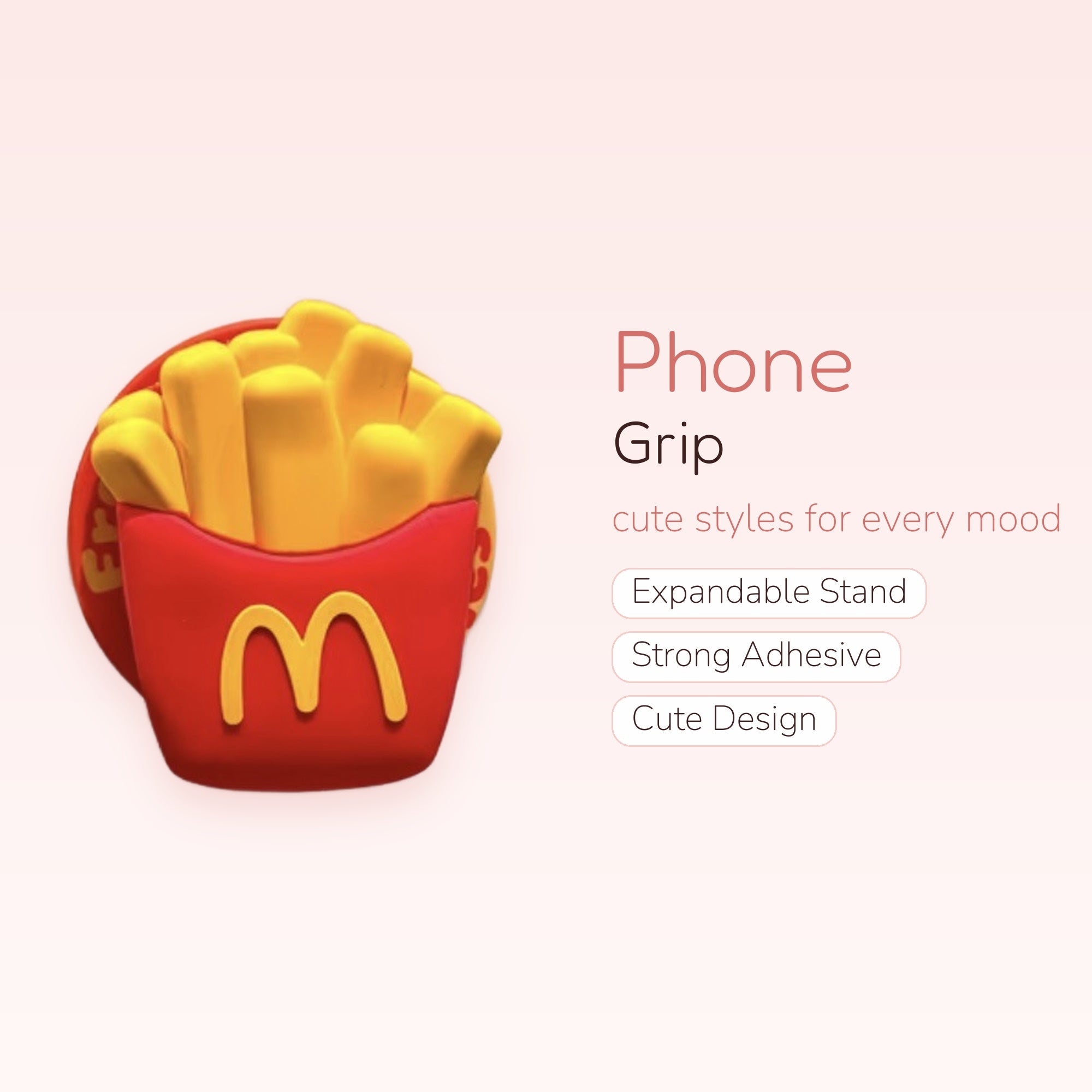 Kawaii French Fries McDonald's Phone Grip | Cute Fast Food Pop Socket Stand