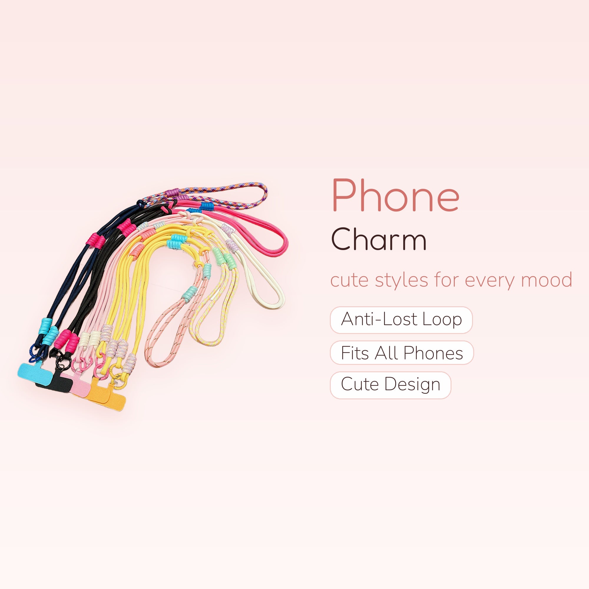 Colorful Adjustable Phone Lanyard | Aesthetic Crossbody Strap with Phone Patch