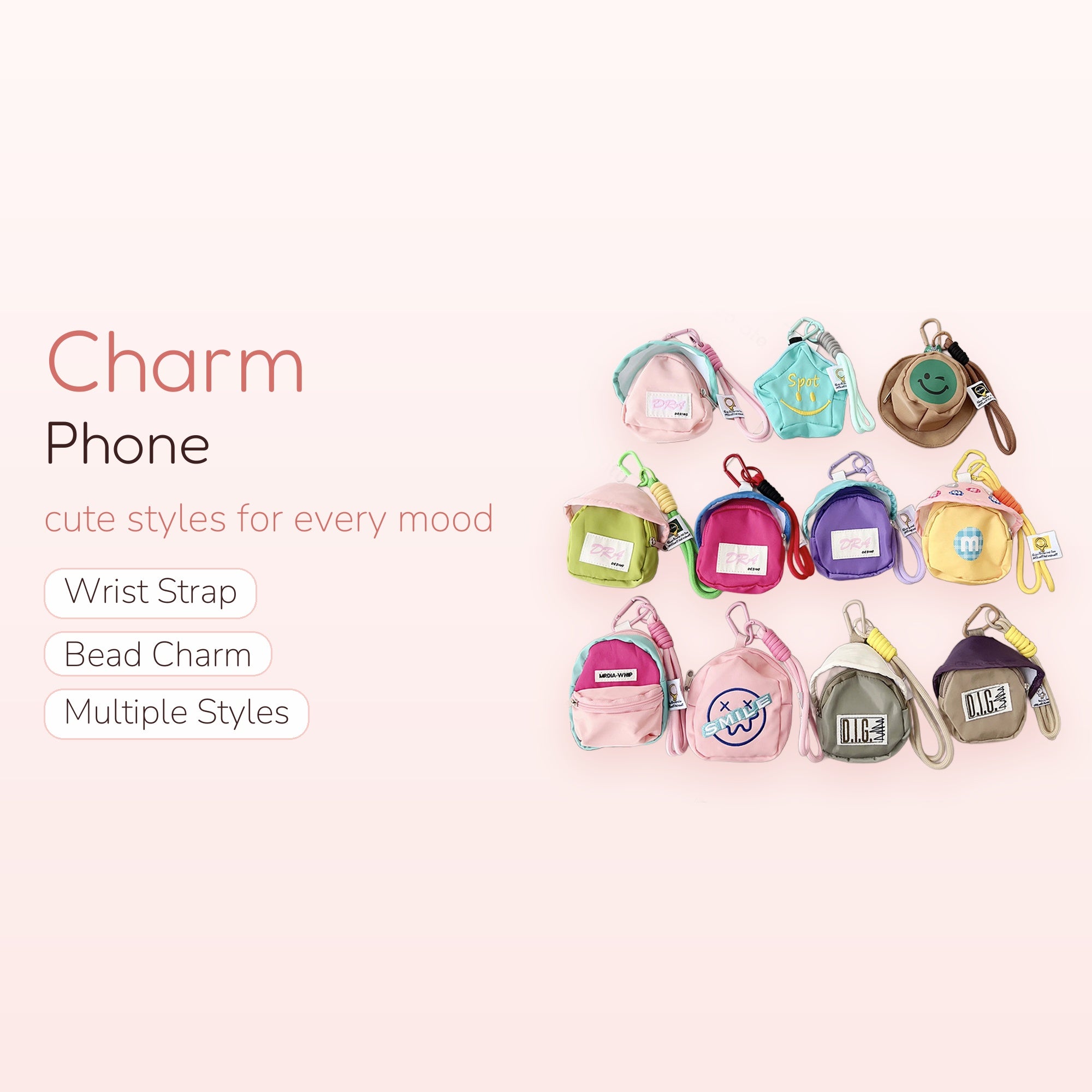 Kawaii Mini Backpack Phone Charm | Cute Coin Purse Keychain Lanyard