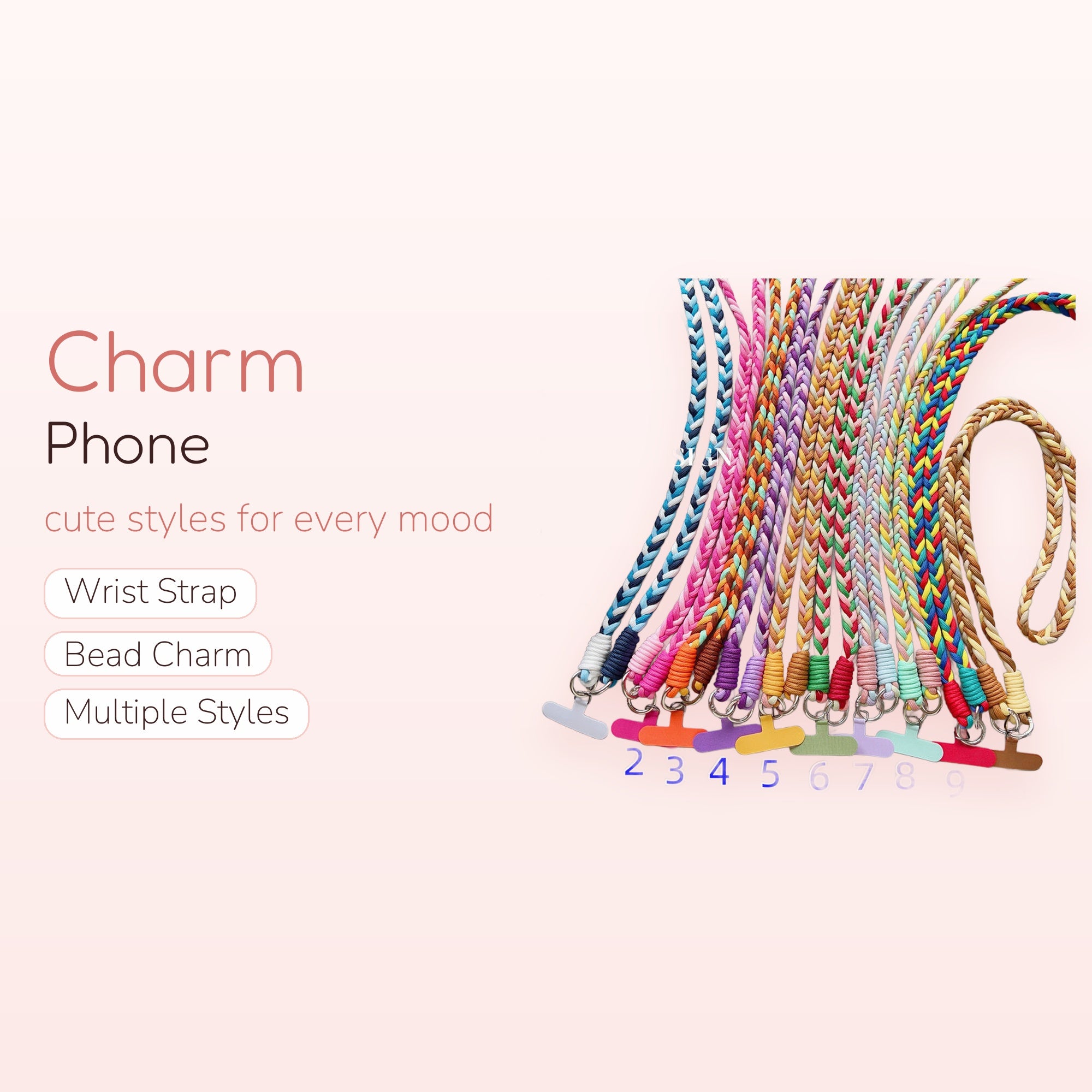 SIMPLYBUBBI — Multi-Color Braided Neck Lanyard | Woven Crossbody Phone Strap
