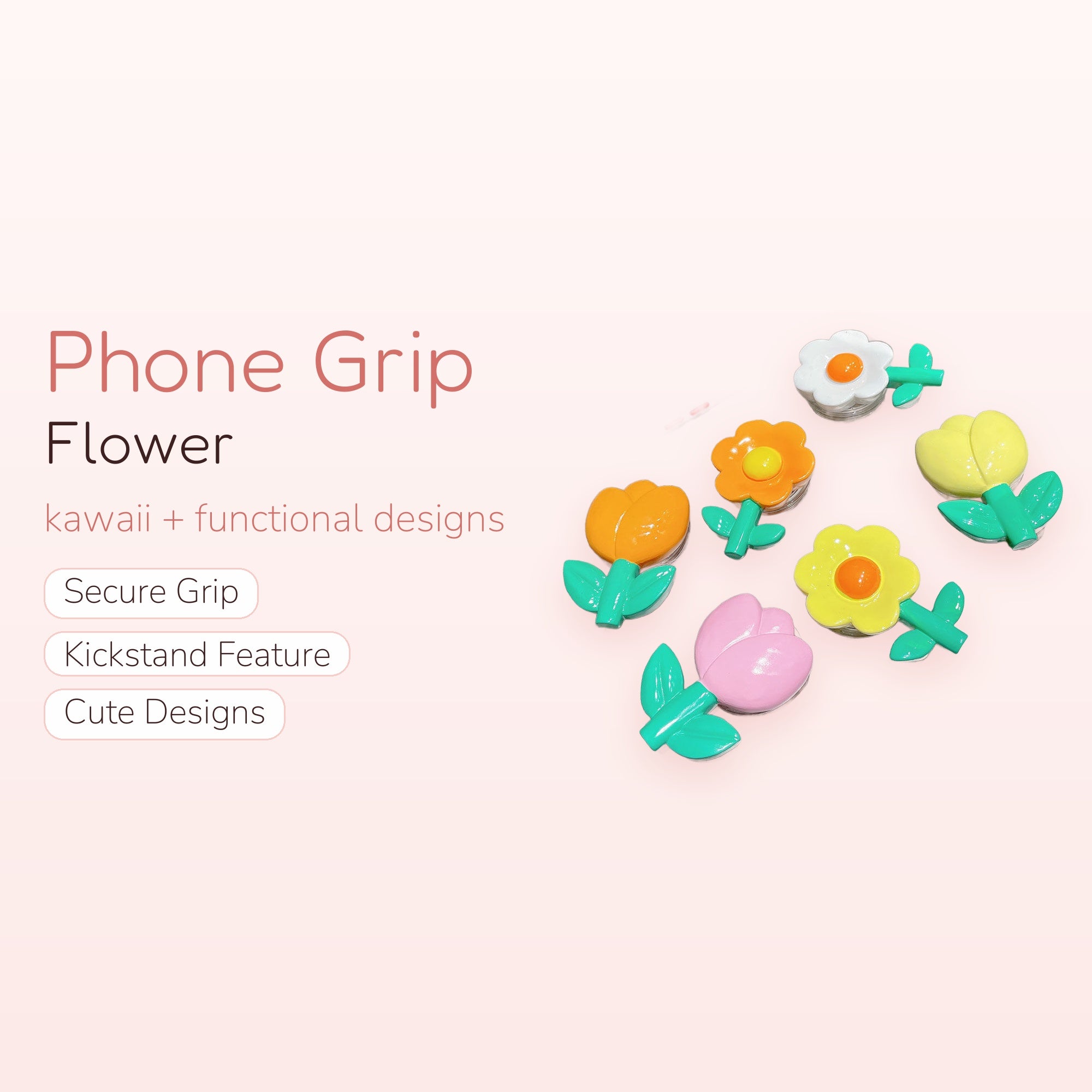 Piglet — Cute Pastel Pig Phone Grip Stand