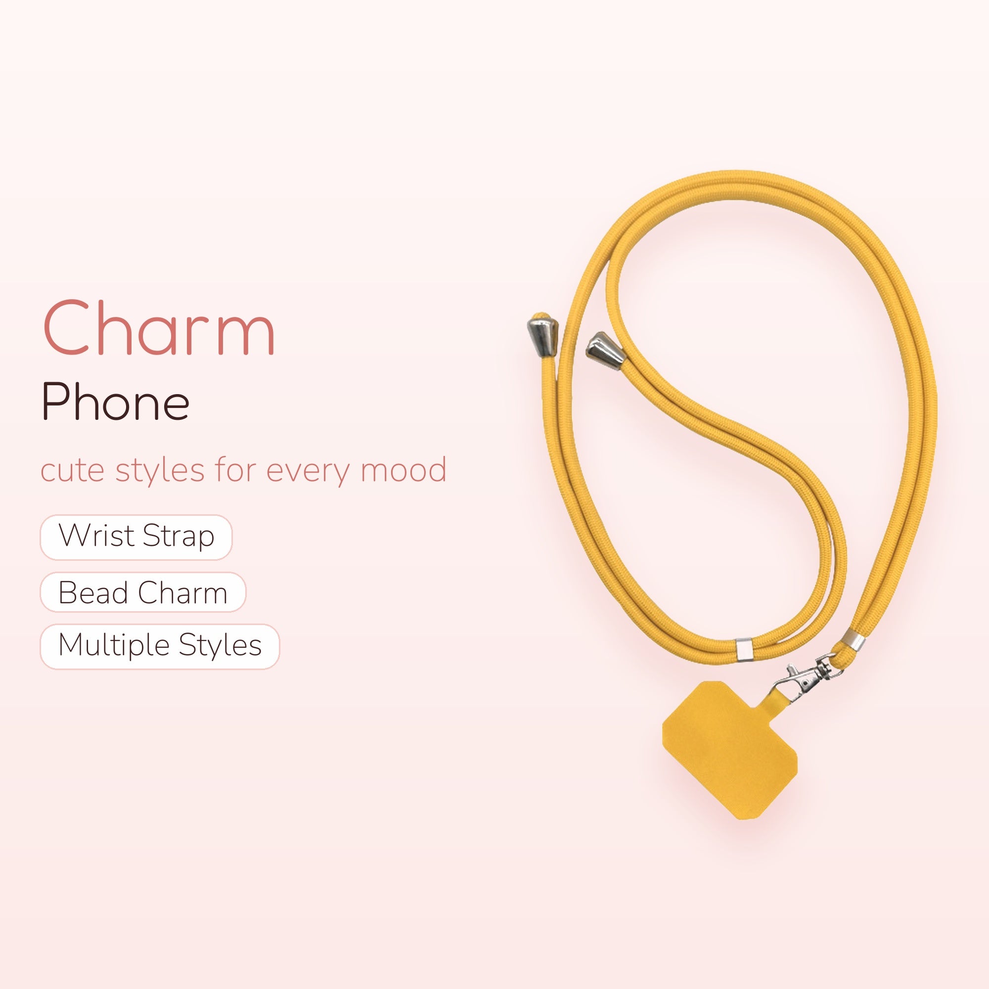 Sunny Yellow Adjustable Phone Lanyard | Minimalist Crossbody Phone Strap