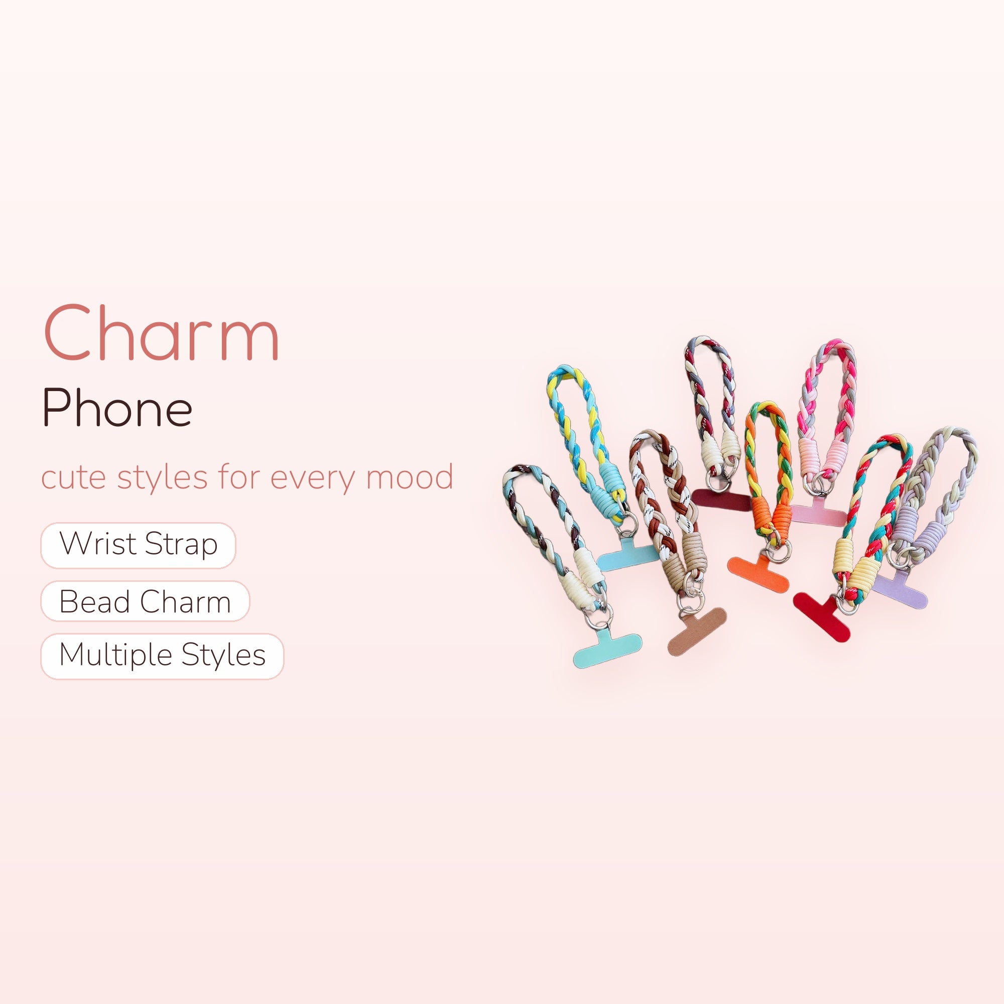 Braided Rope Phone Charm Strap | Colorful Wrist Lanyard