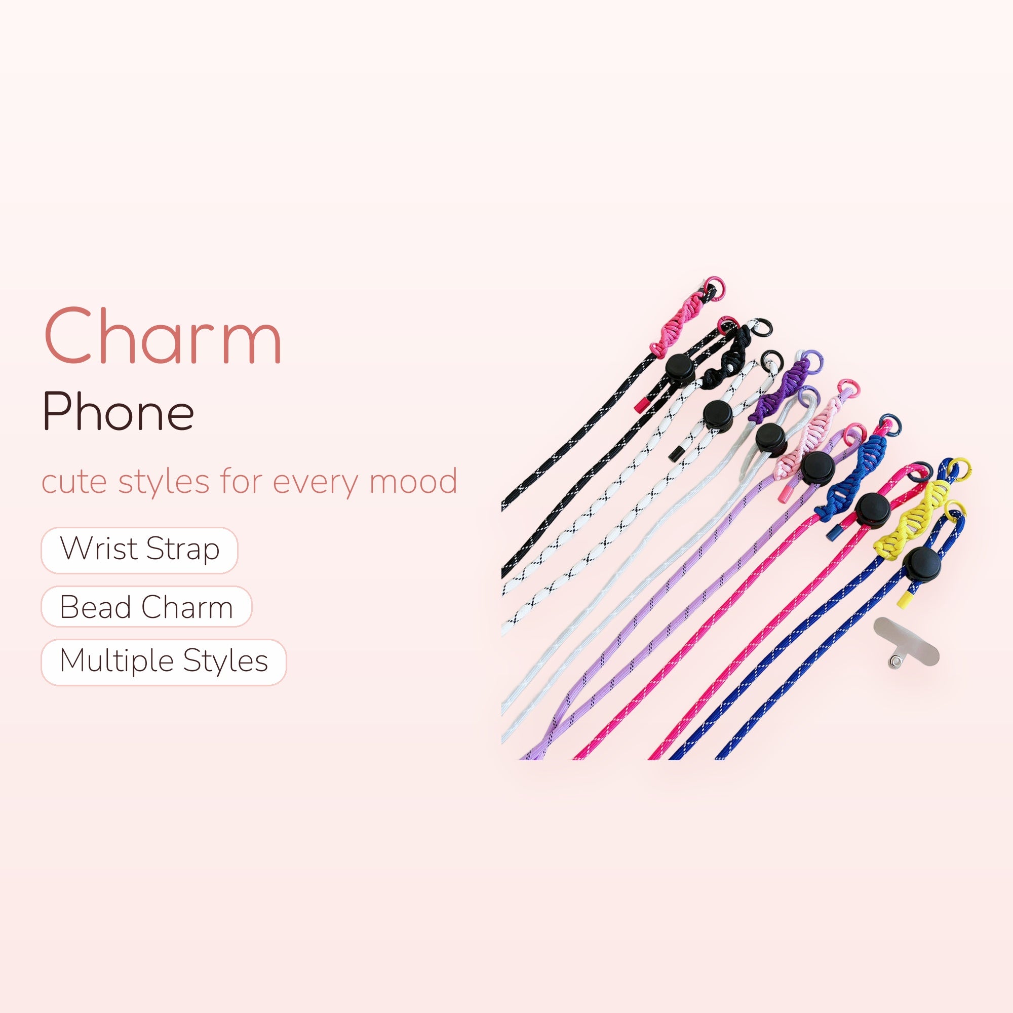 Colorful Adjustable Rope Phone Charm Lanyard | Aesthetic Crossbody Strap for Phones