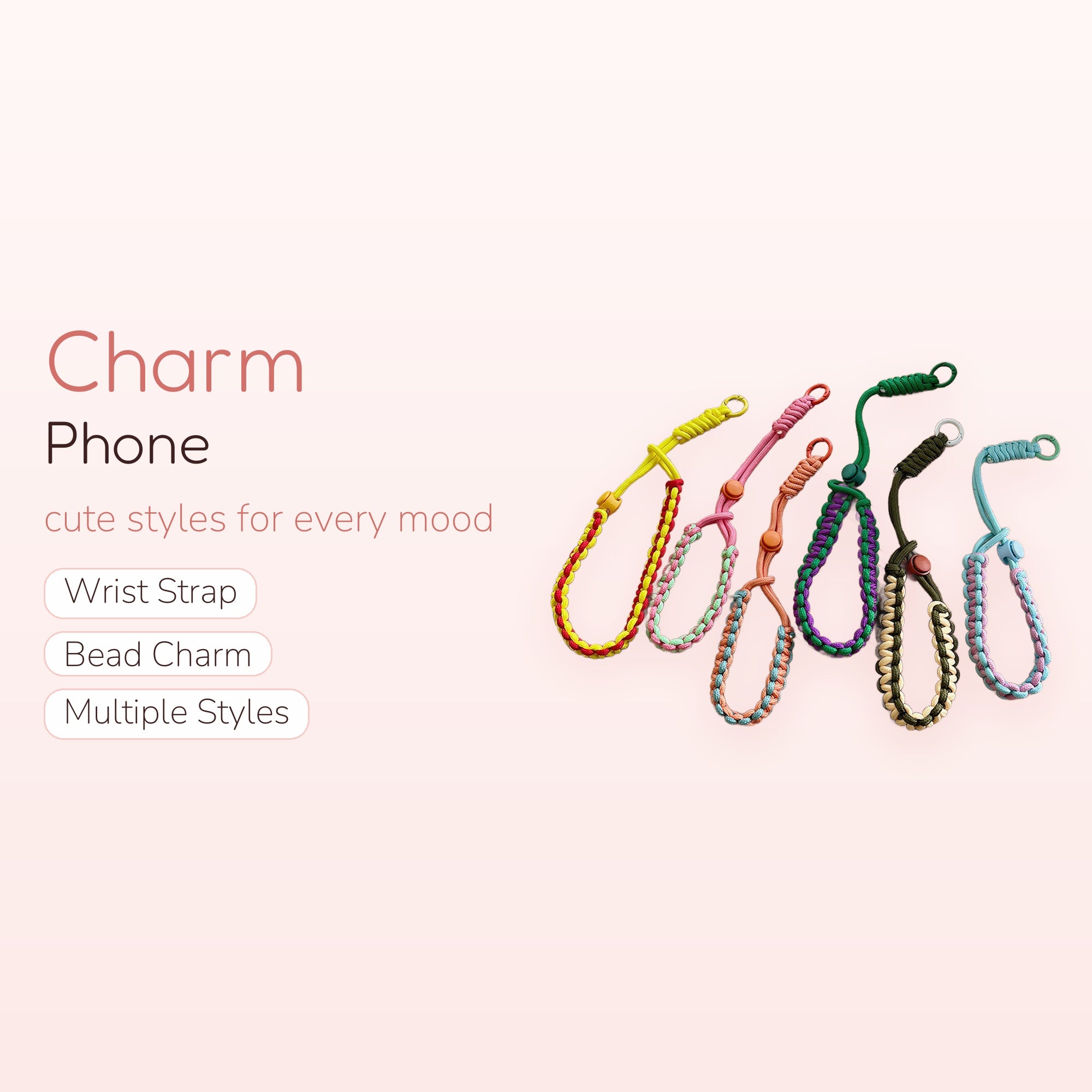 SIMPLYBUBBI — Multi-Color Braided Paracord Phone Wristlet | Durable Lanyard Strap